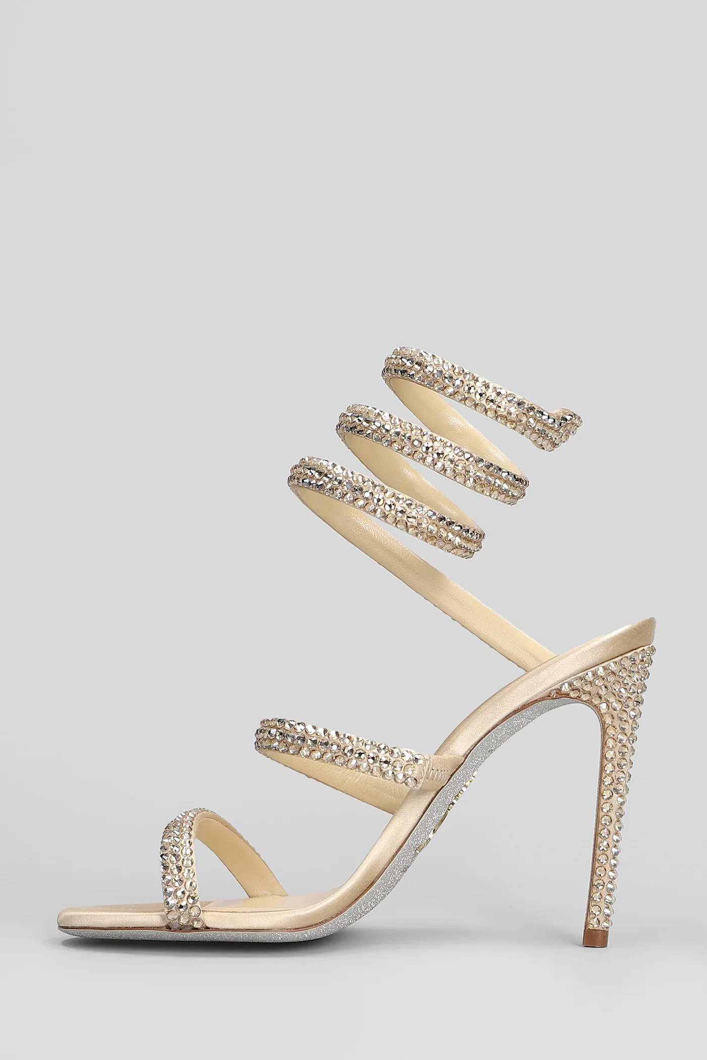Cleo Sandals in gold satin - Image 3