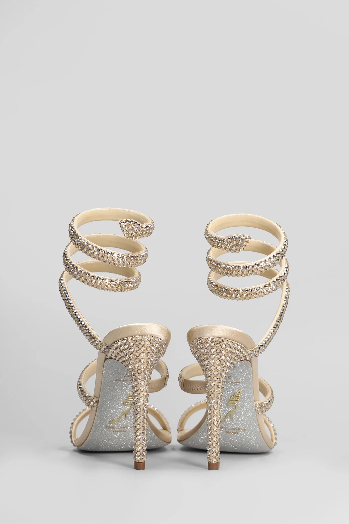 Cleo Sandals in gold satin - Image 4
