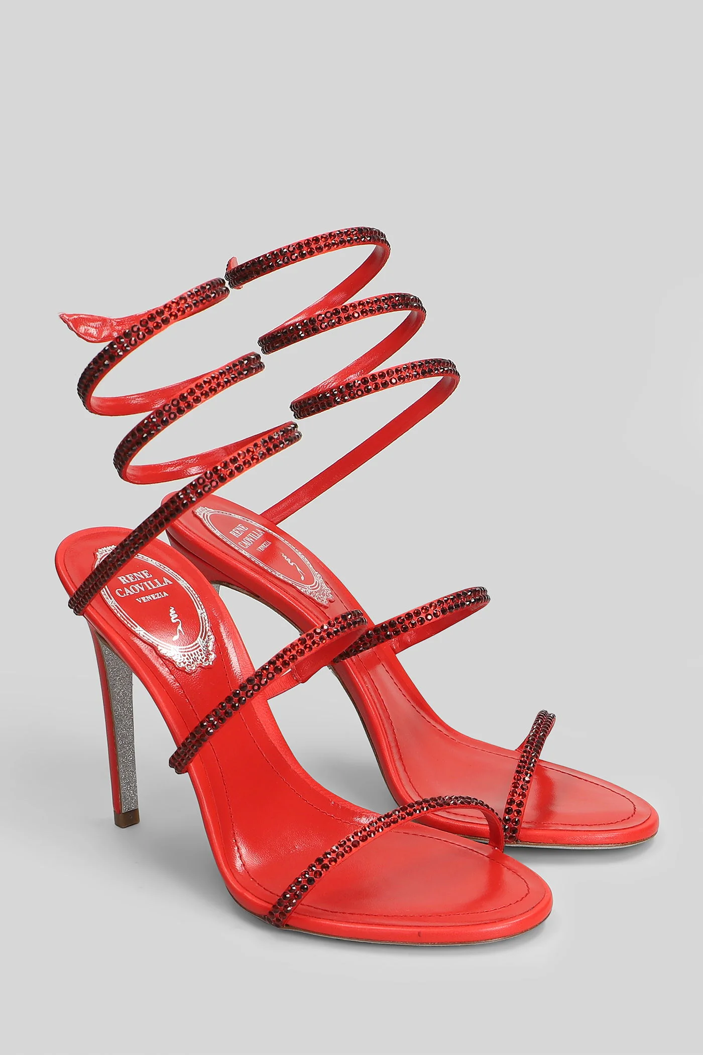 Cleo Sandals in red leather - Image 2
