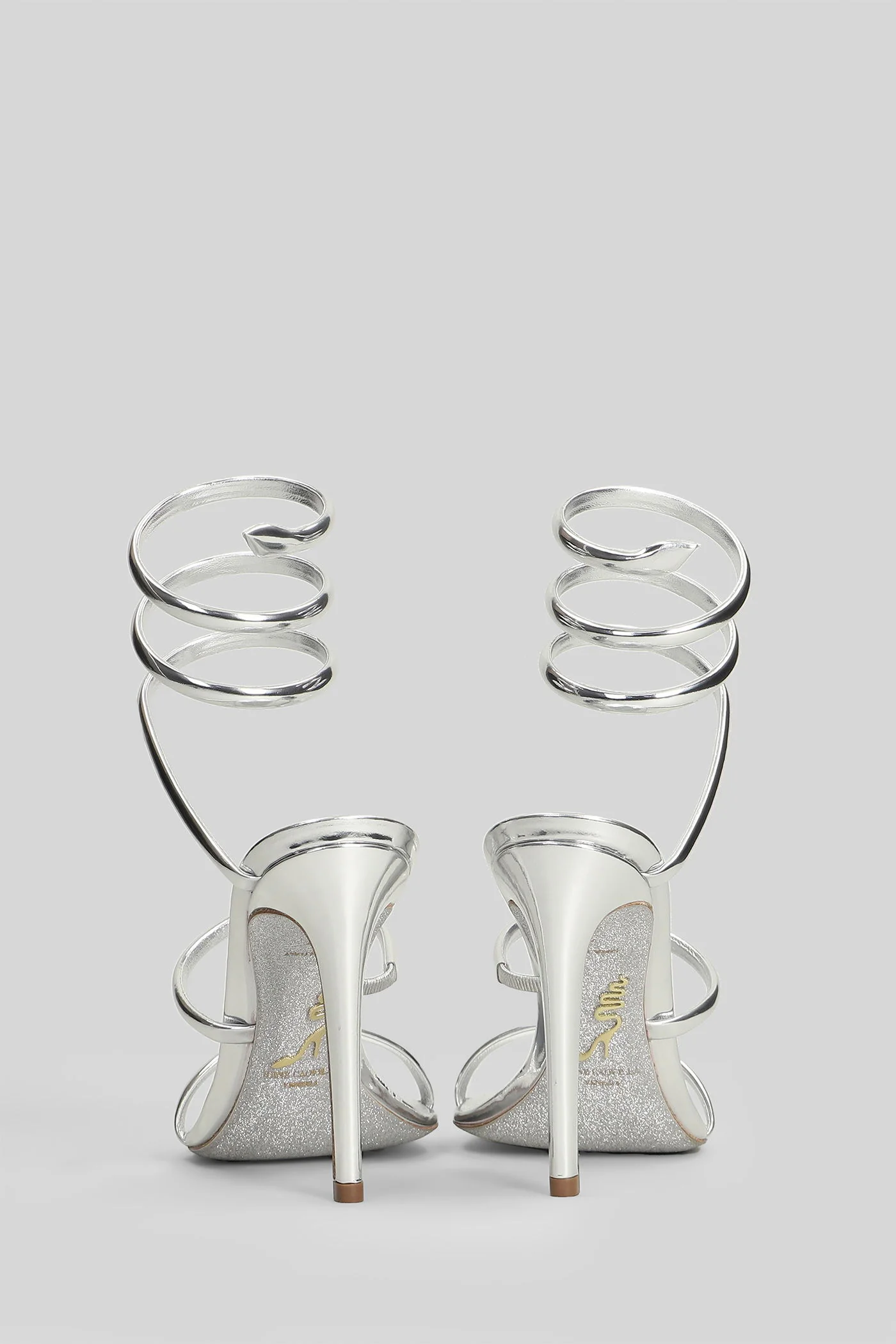 Cleo Sandals in silver leather - Image 4