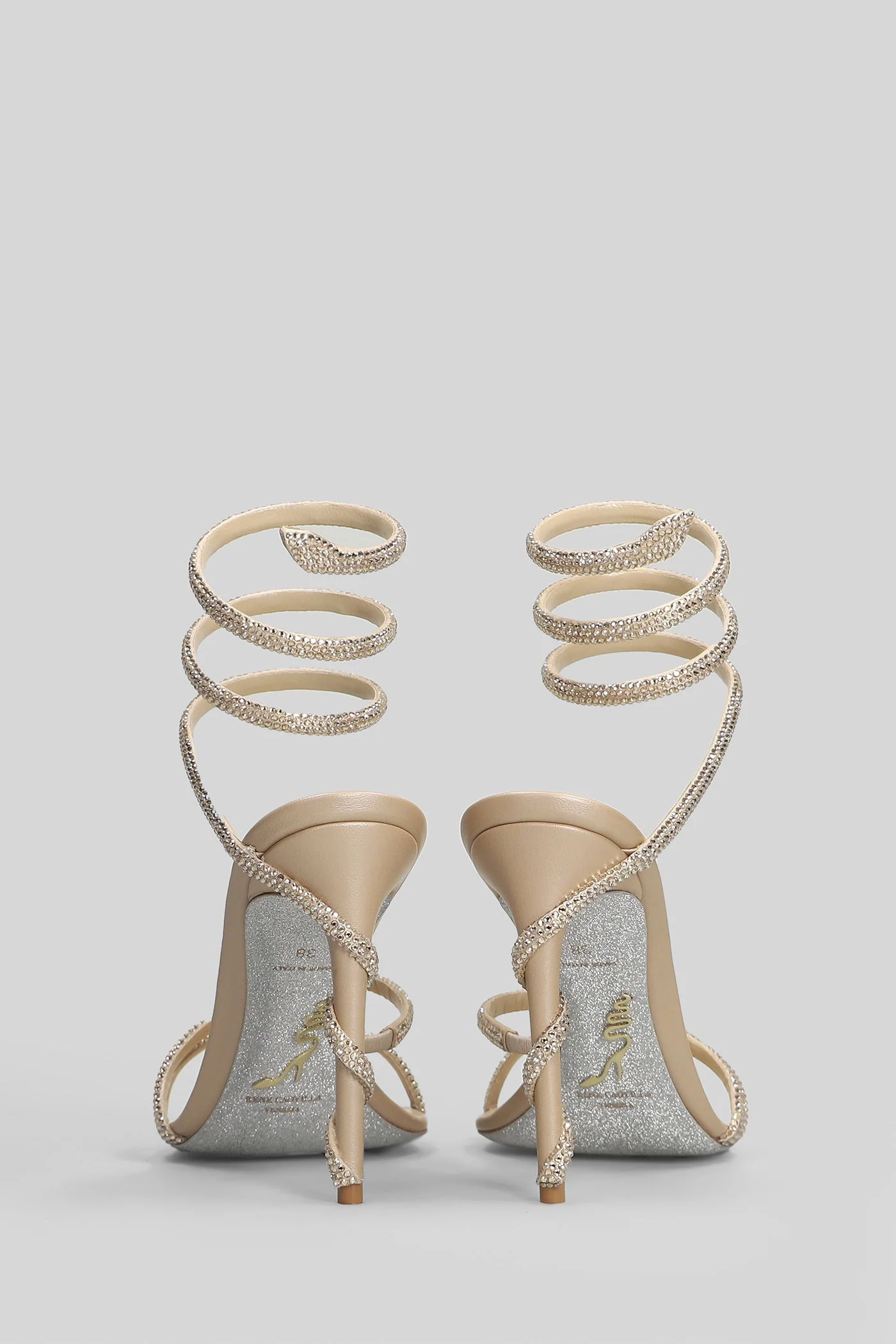 Margot Sandals in beige leather - Image 4