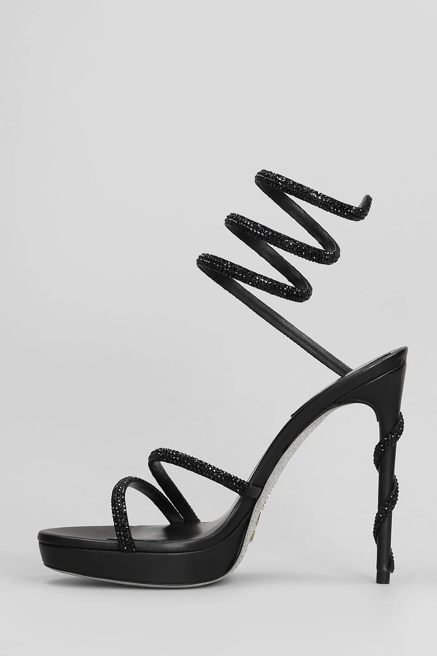 Margot Sandals in black leather - Image 3