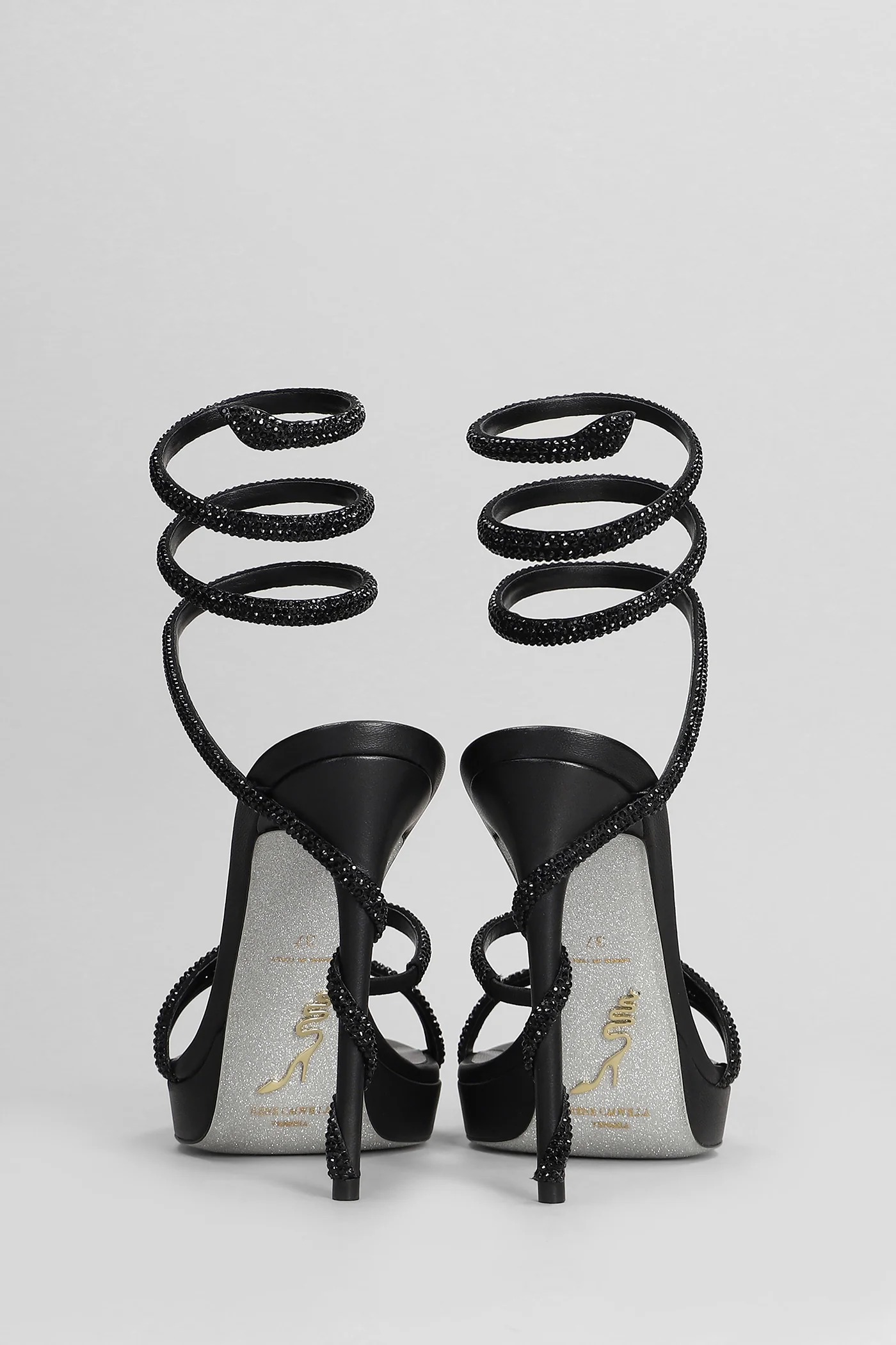 Margot Sandals in black leather - Image 4