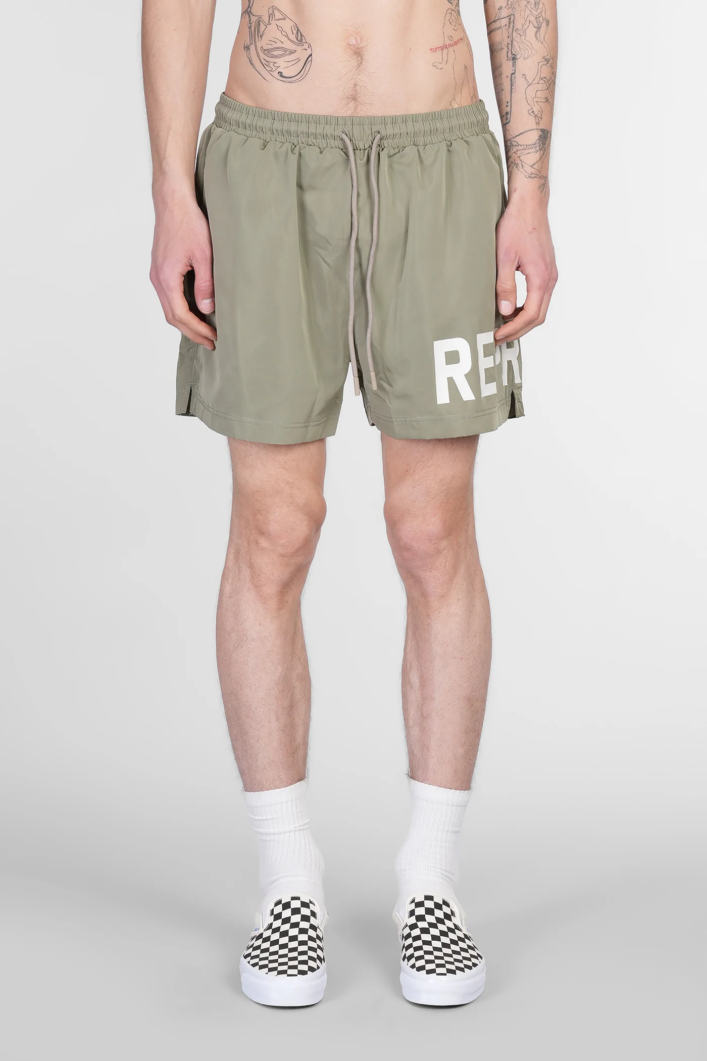 Beachwear in green polyester