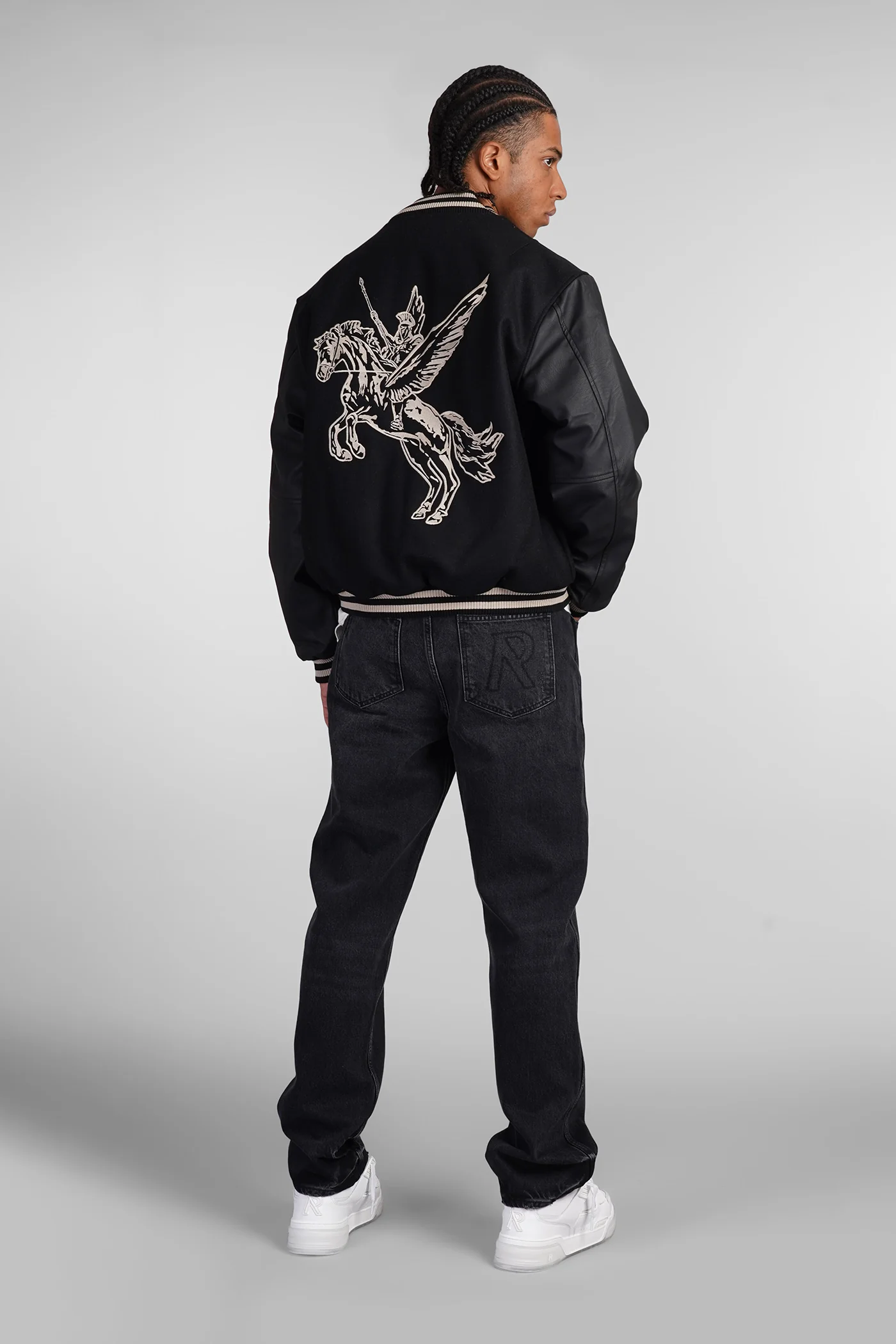 Bomber Jacket in black wool - Image 2