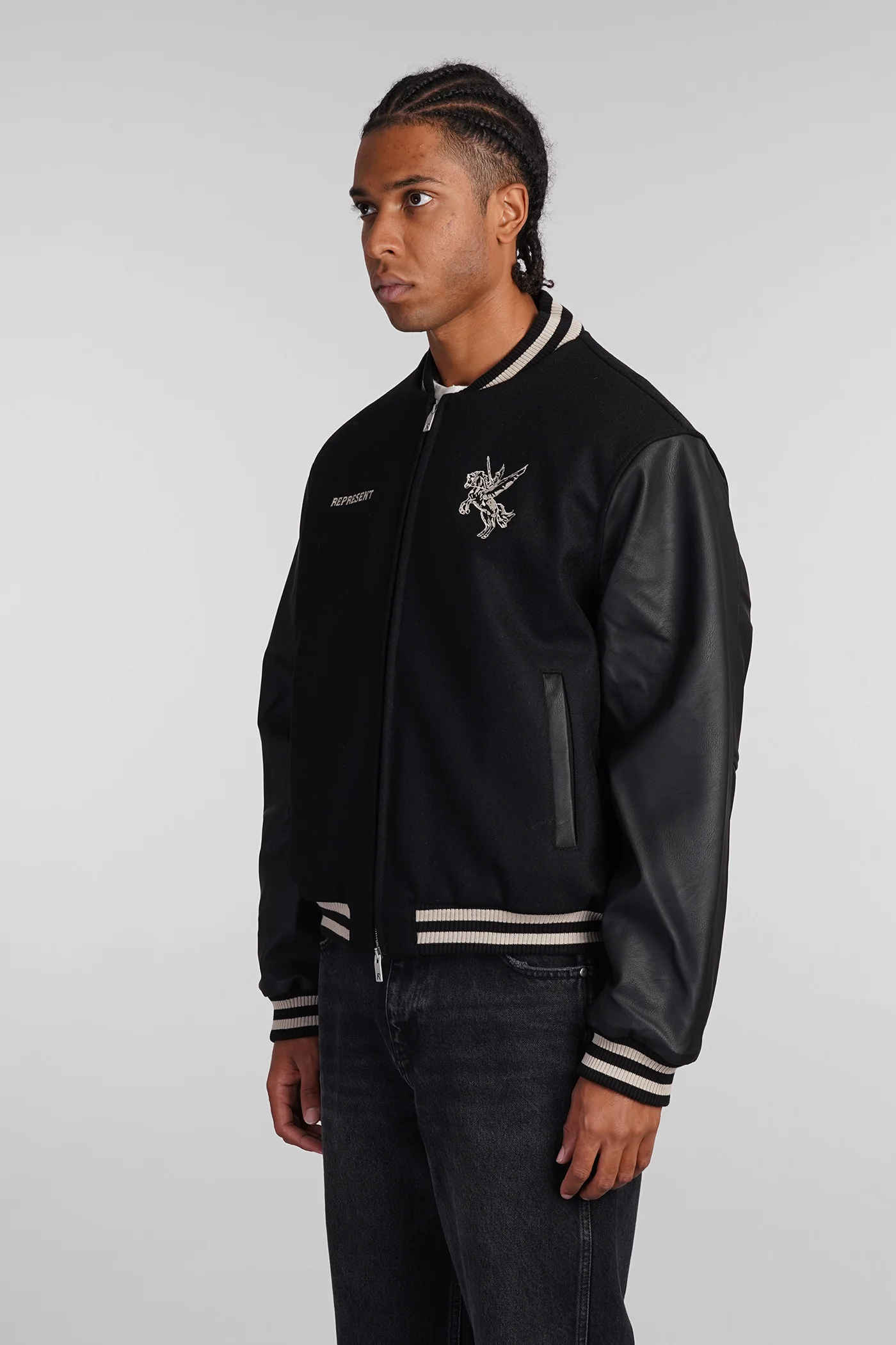 Bomber Jacket in black wool - Image 4