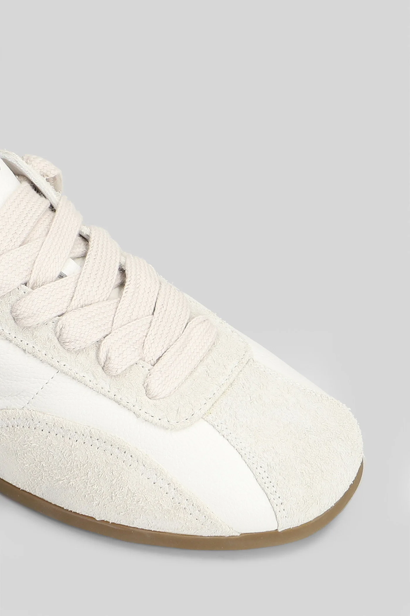 Low pro Sneakers in white suede and leather - Image 5
