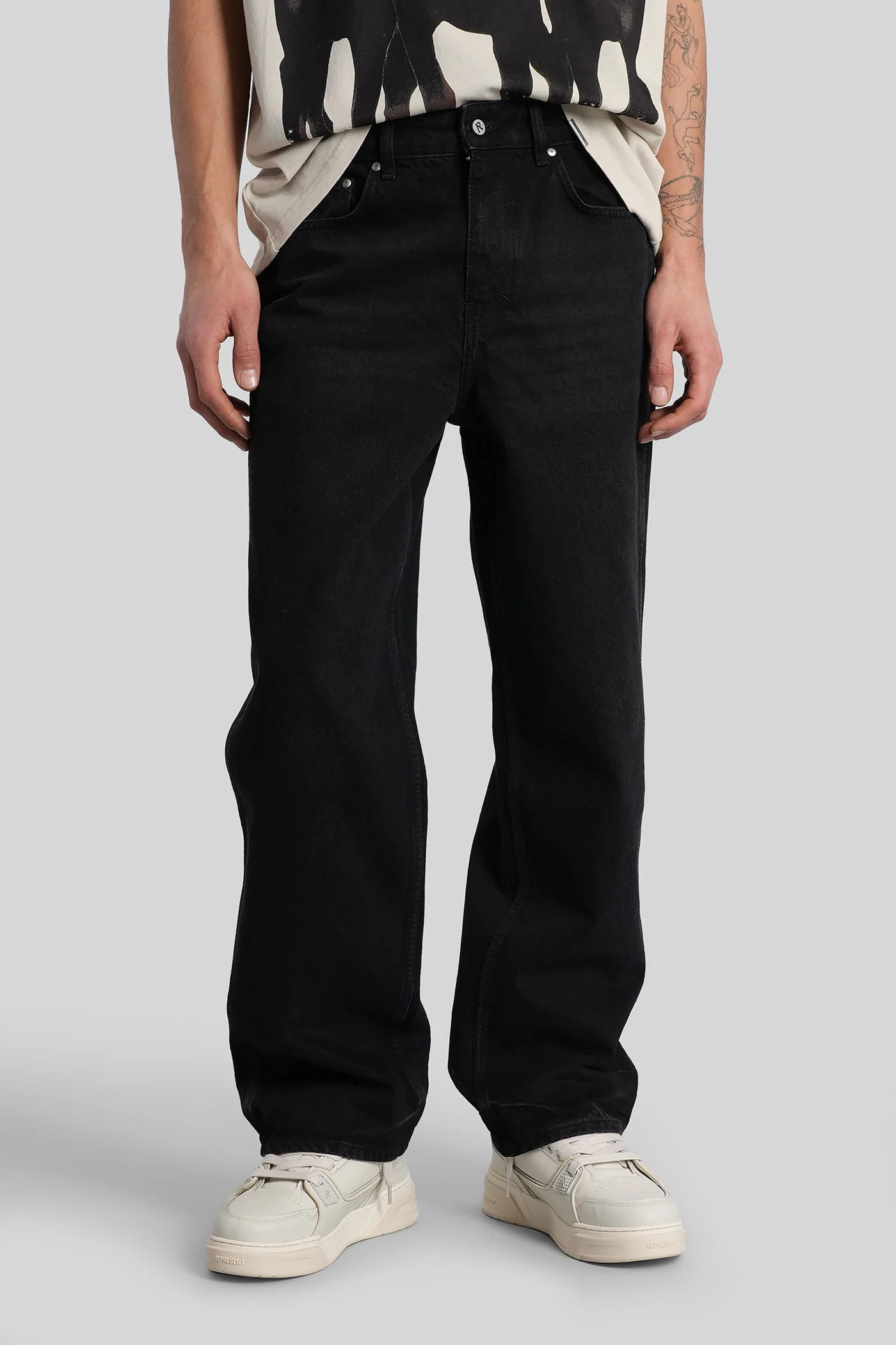 R3 Baggy denim Jeans in black cotton