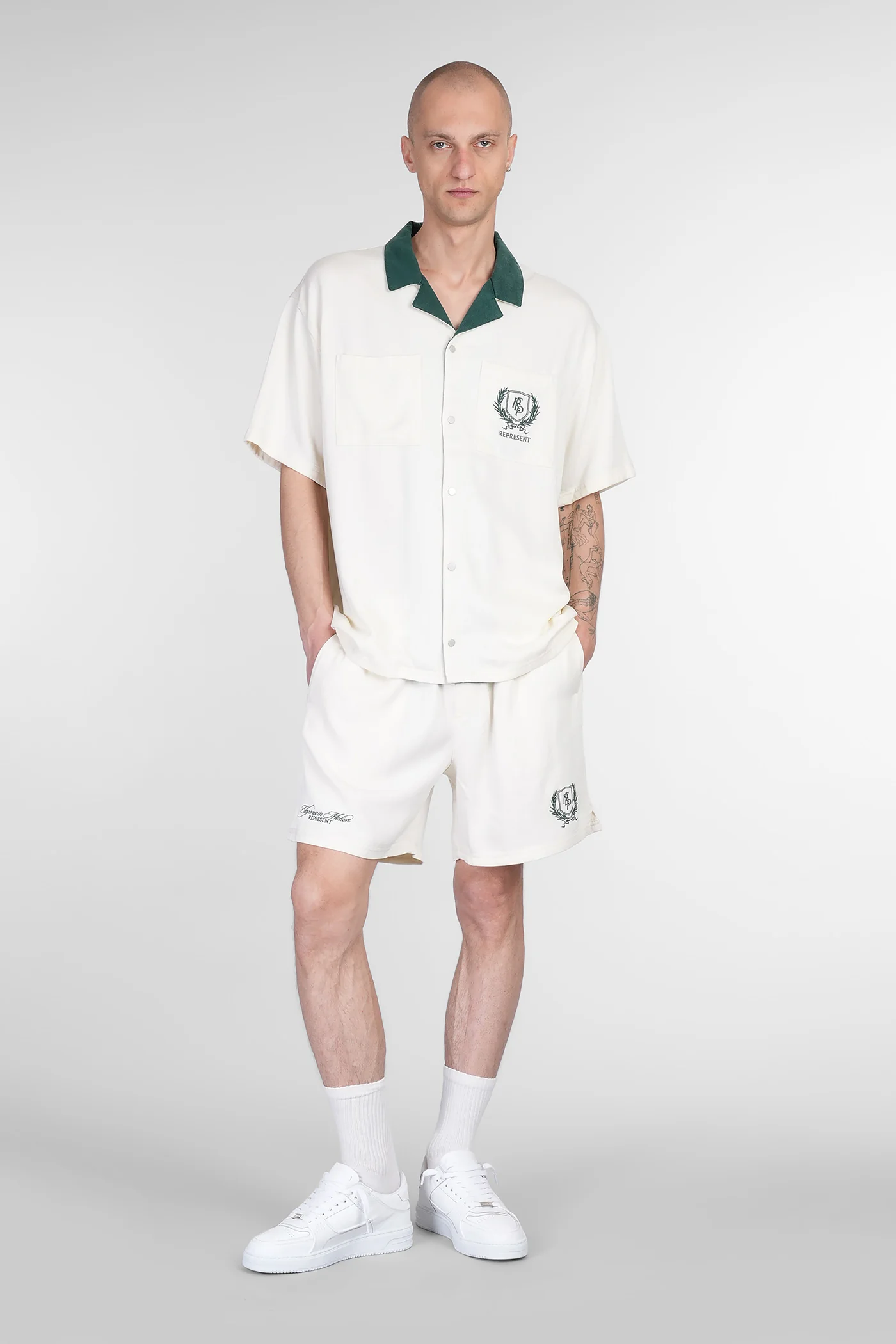 Shirt in beige wool and polyester - Image 2