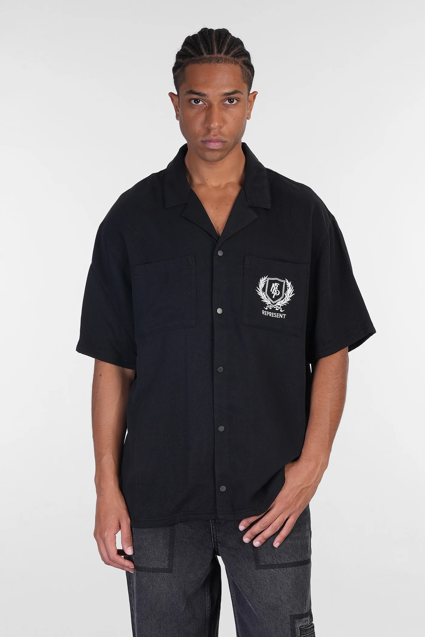 Shirt in black cotton