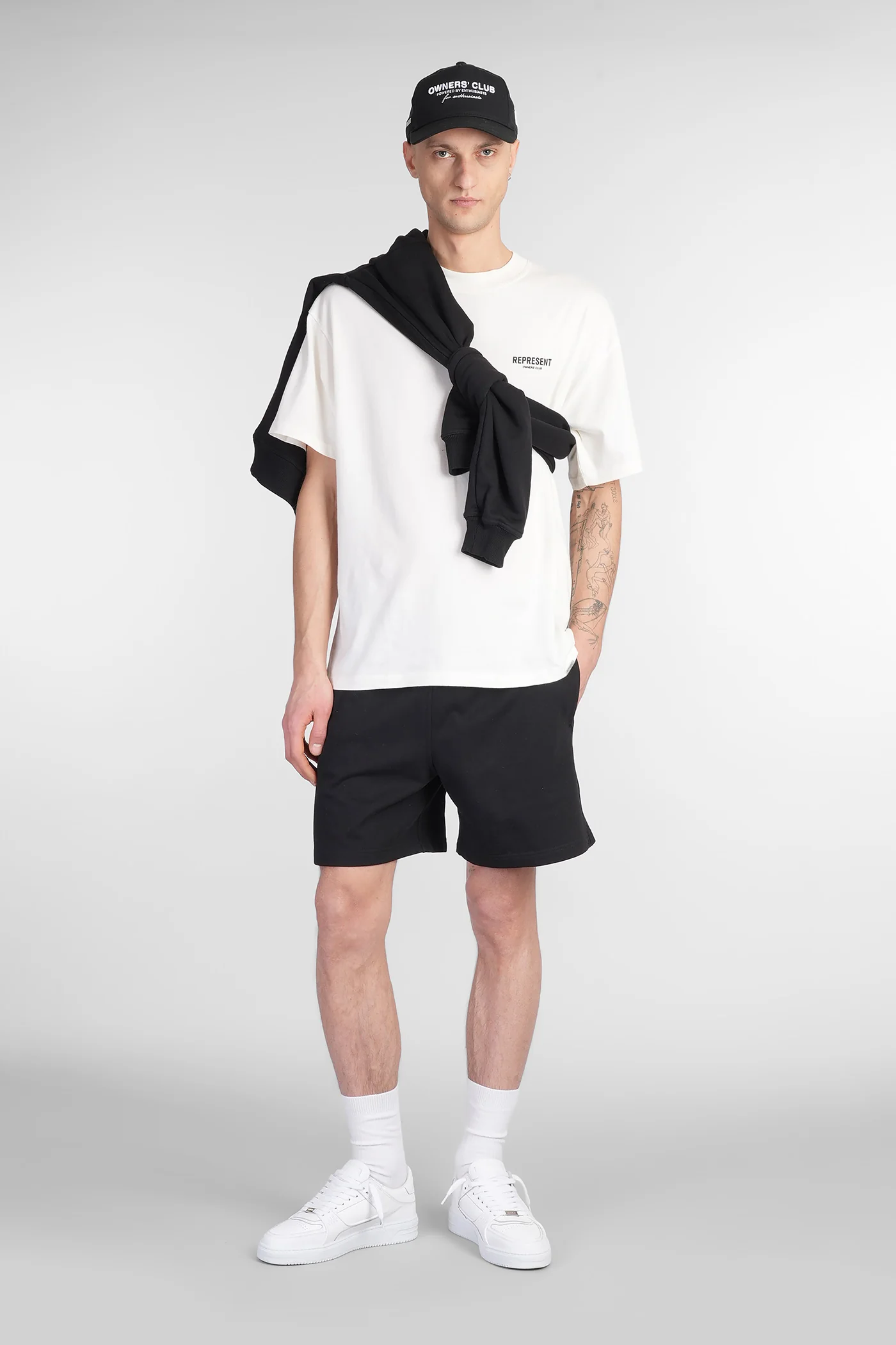 Shorts in black cotton - Image 2