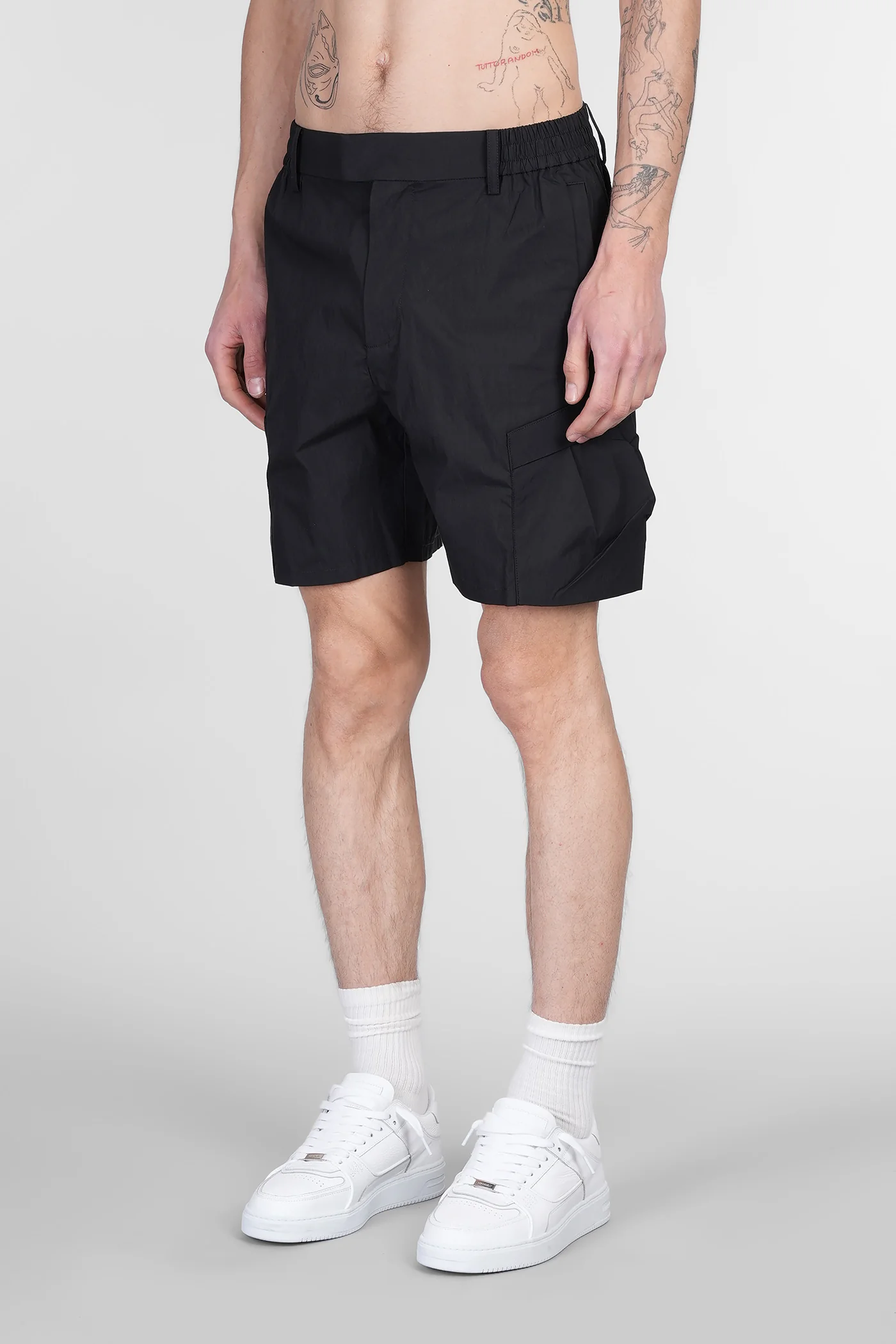 Shorts in black cotton - Image 4