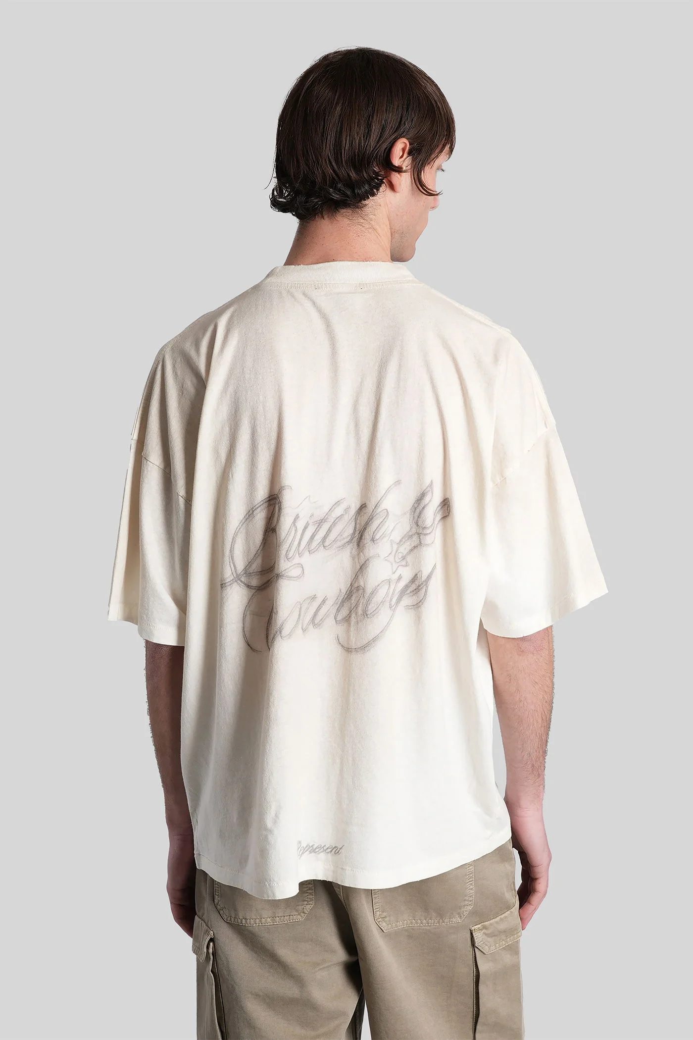 T-Shirt in beige cotton - Image 3