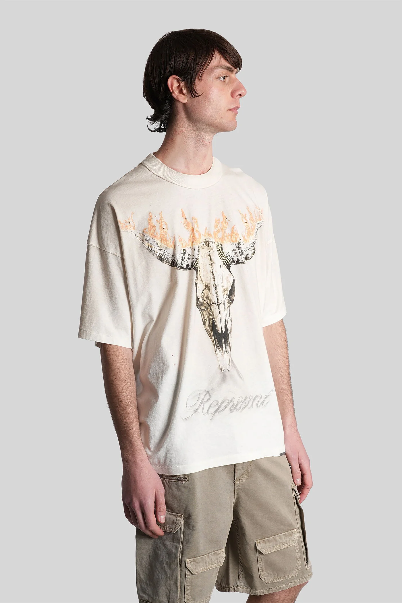T-Shirt in beige cotton - Image 4