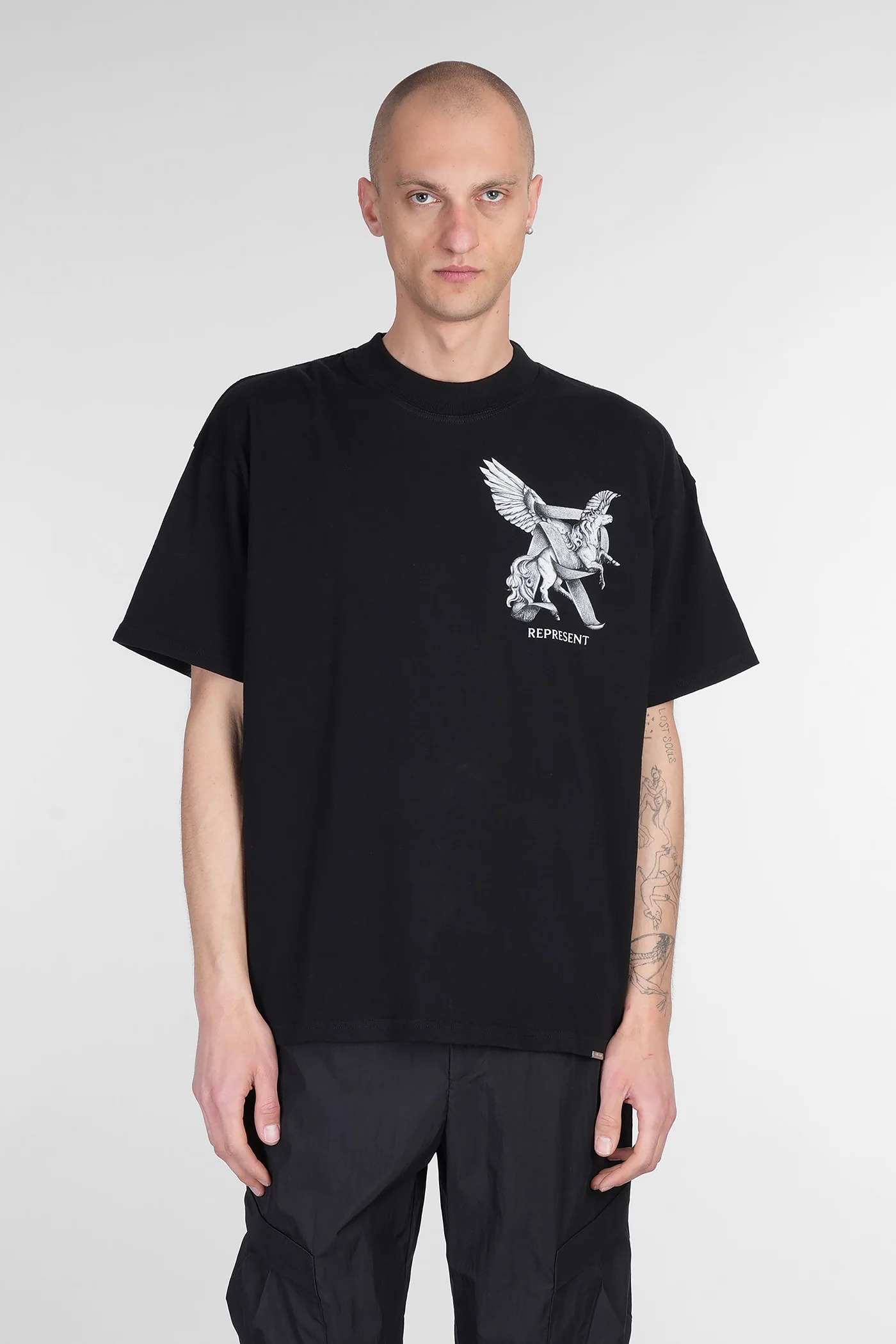 T-Shirt in black cotton