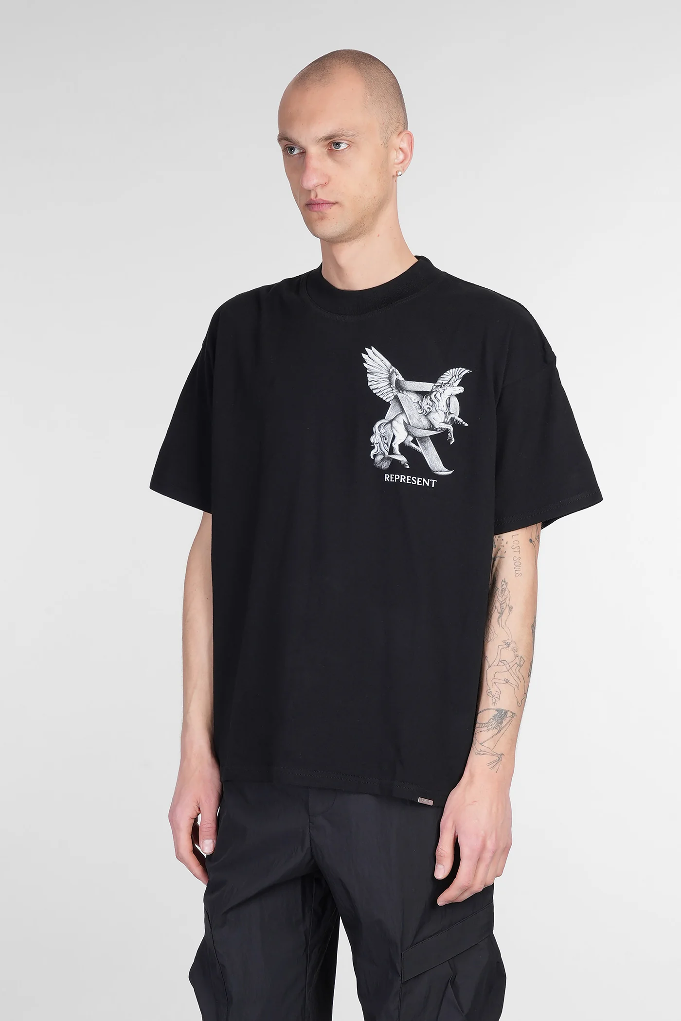 T-Shirt in black cotton - Image 4