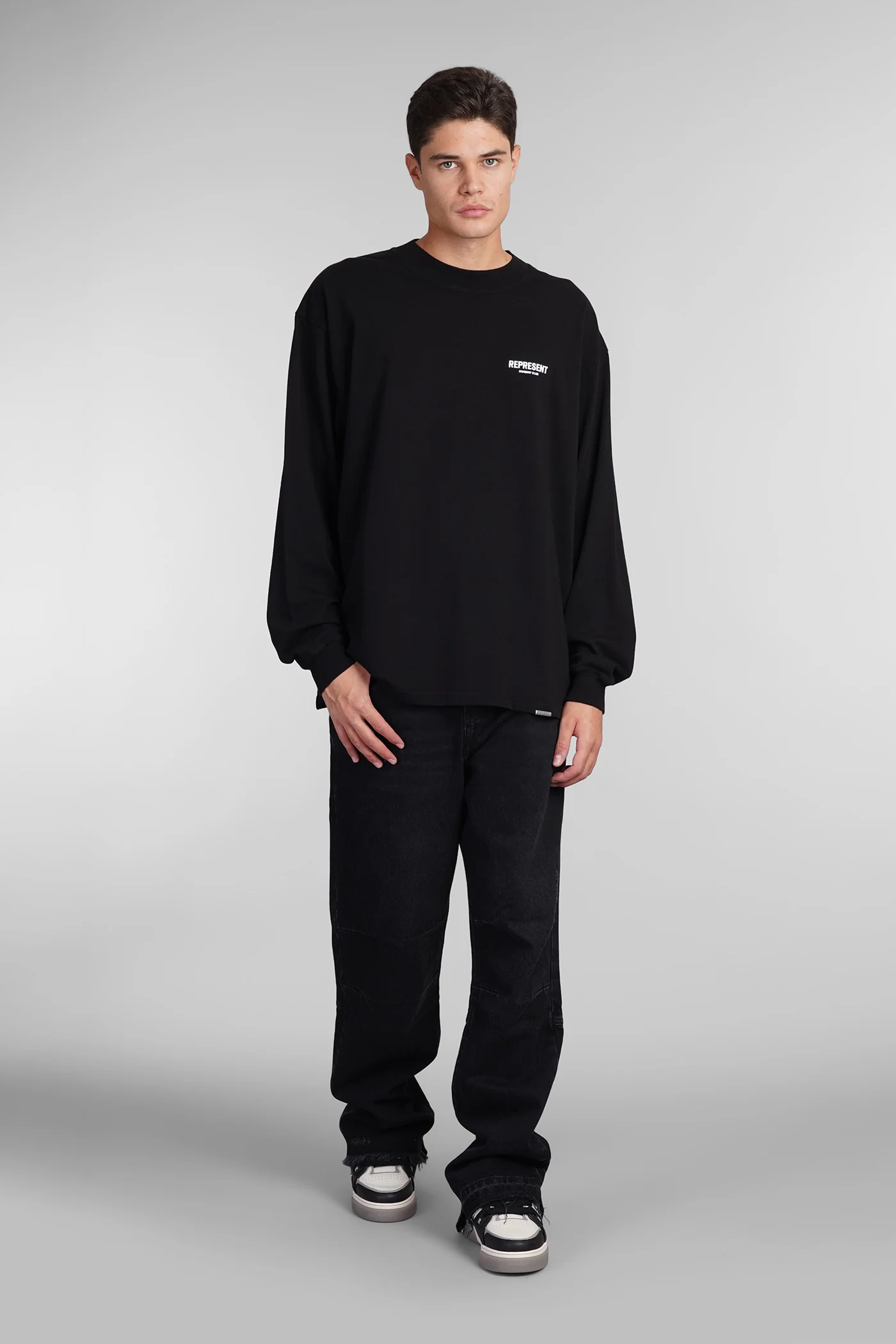 T-Shirt in black cotton - Image 2