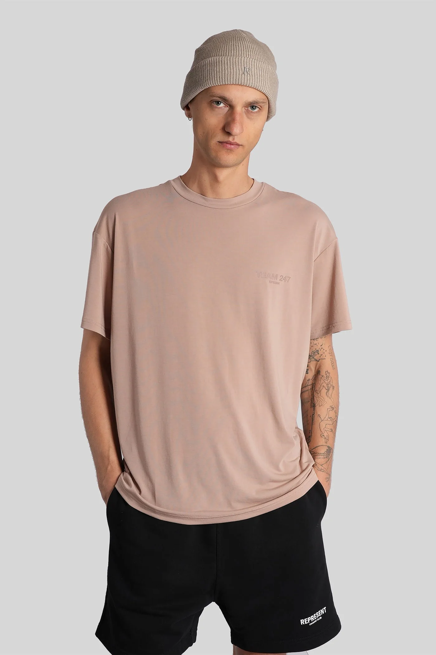 T-Shirt in rose-pink polyester