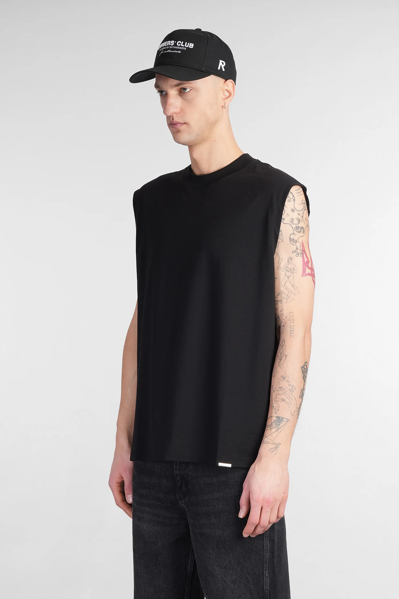 tank Top in black cotton - Image 4