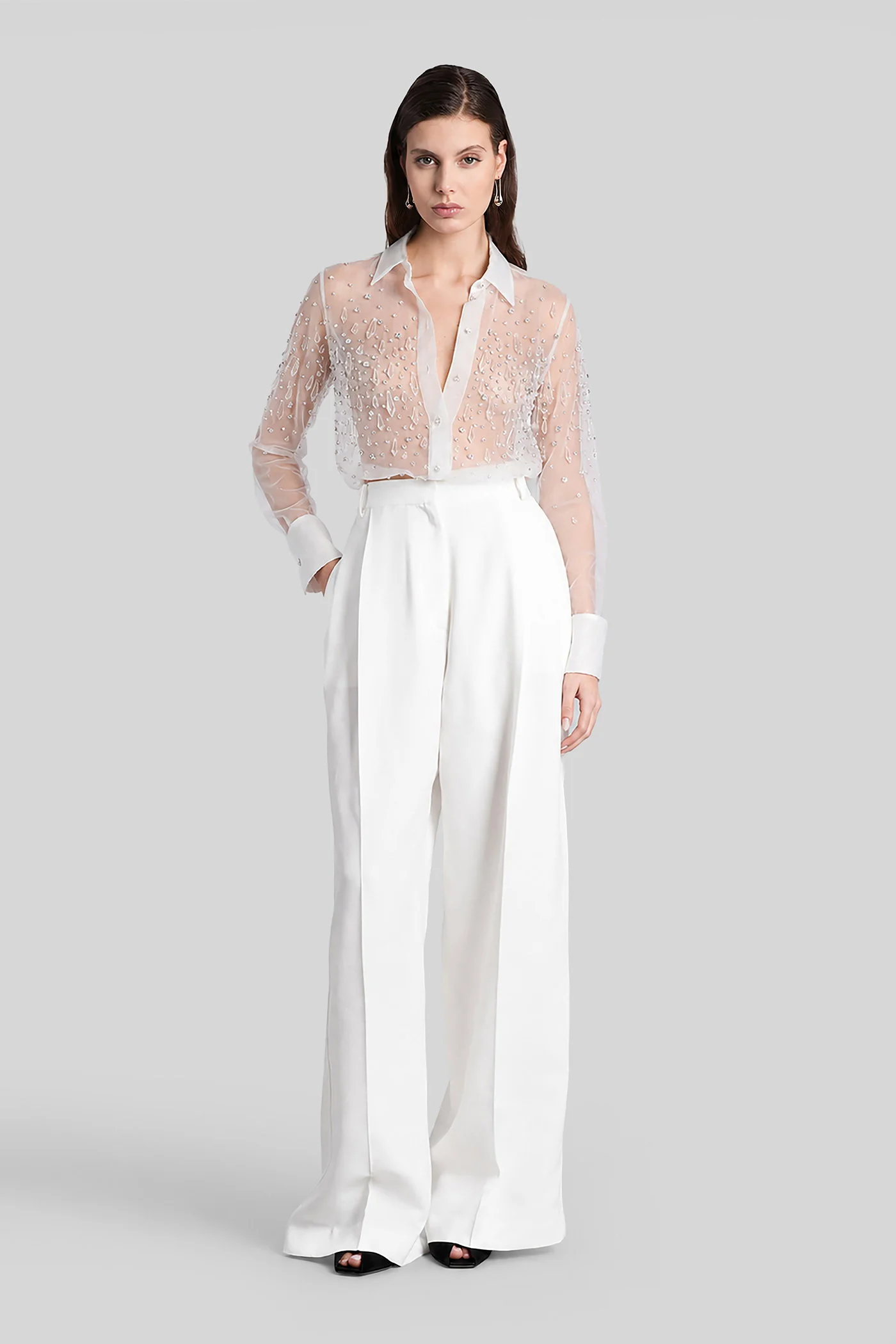 Aubriella Shirt in white nylon - Image 2