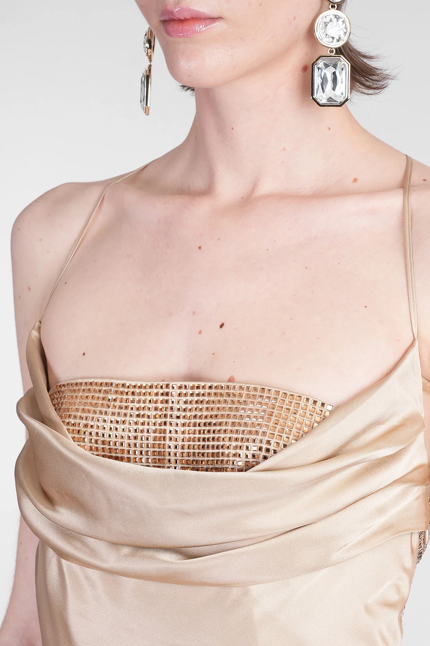 Emery Long dress in gold silk - Image 5