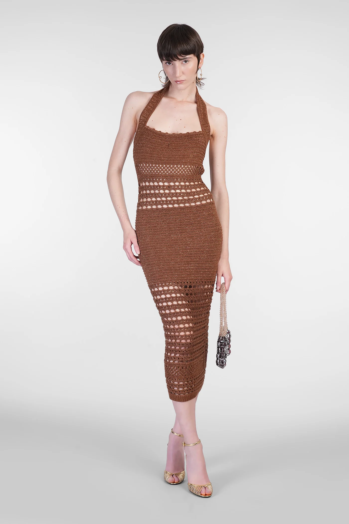 Jaycee Long dress in brown cotton - Image 2