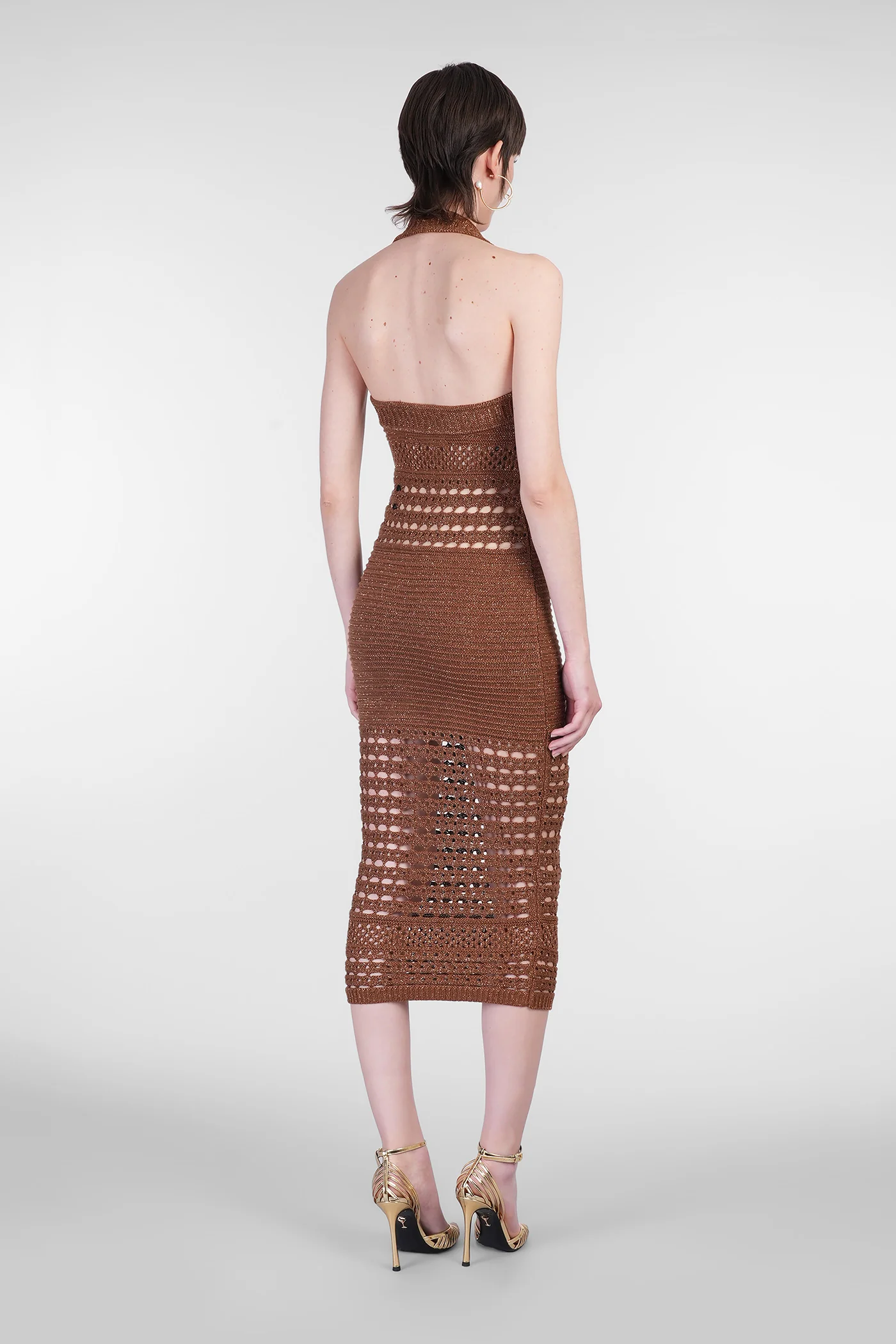 Jaycee Long dress in brown cotton - Image 3