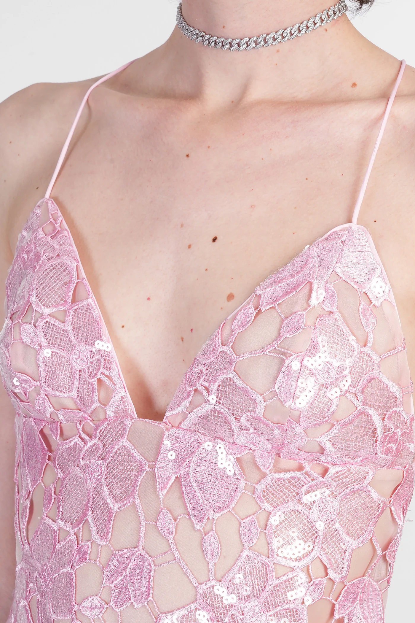 Kamala Mini dress in rose-pink polyester - Image 5