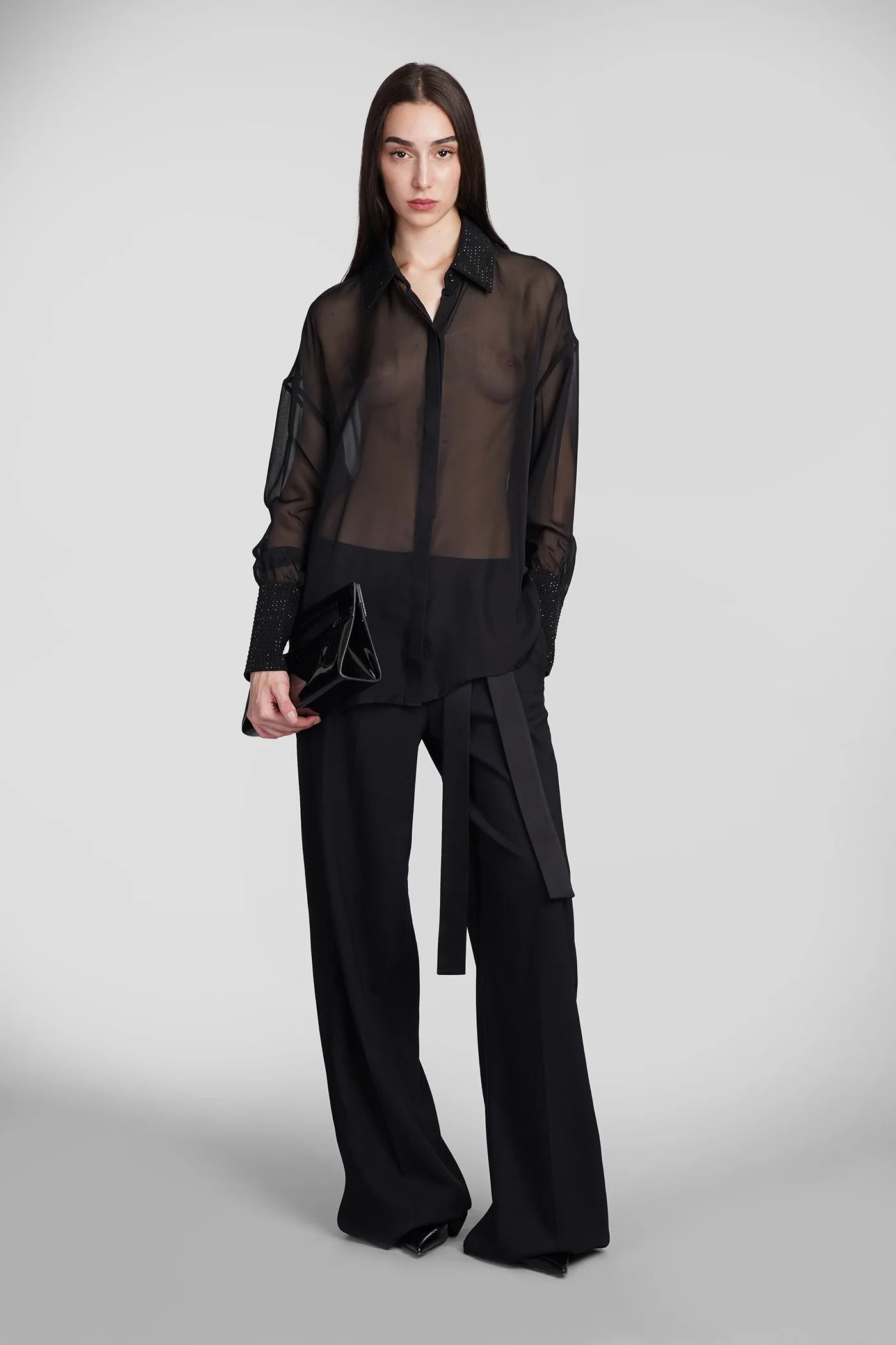 Lovelyn Shirt in black silk - Image 2