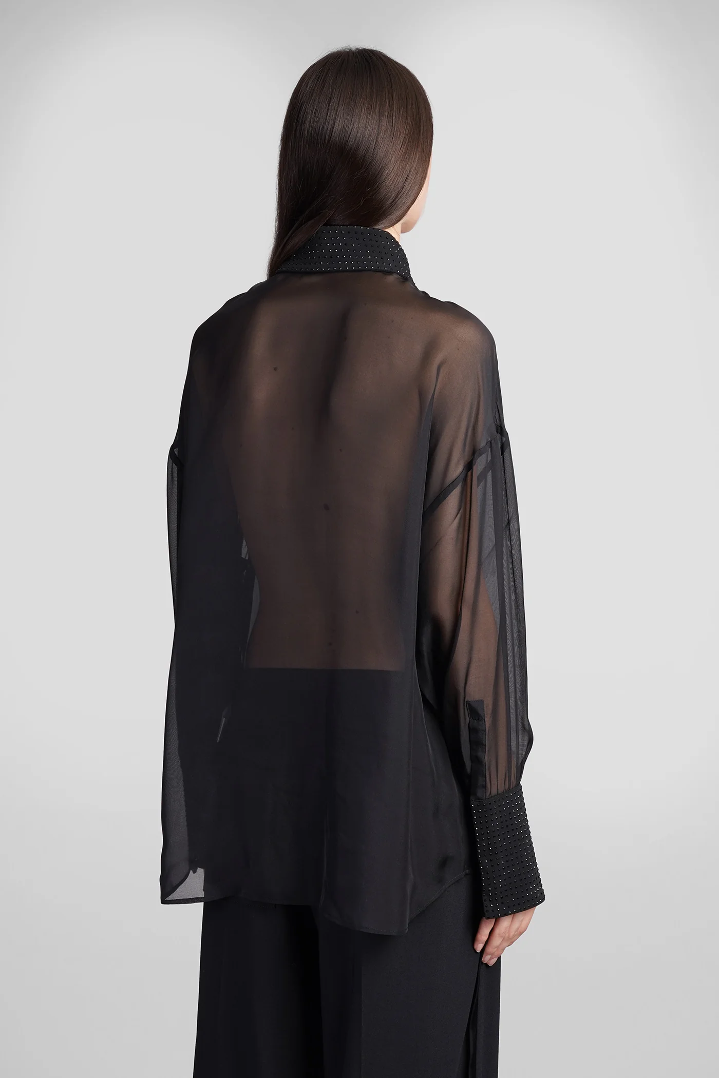 Lovelyn Shirt in black silk - Image 3