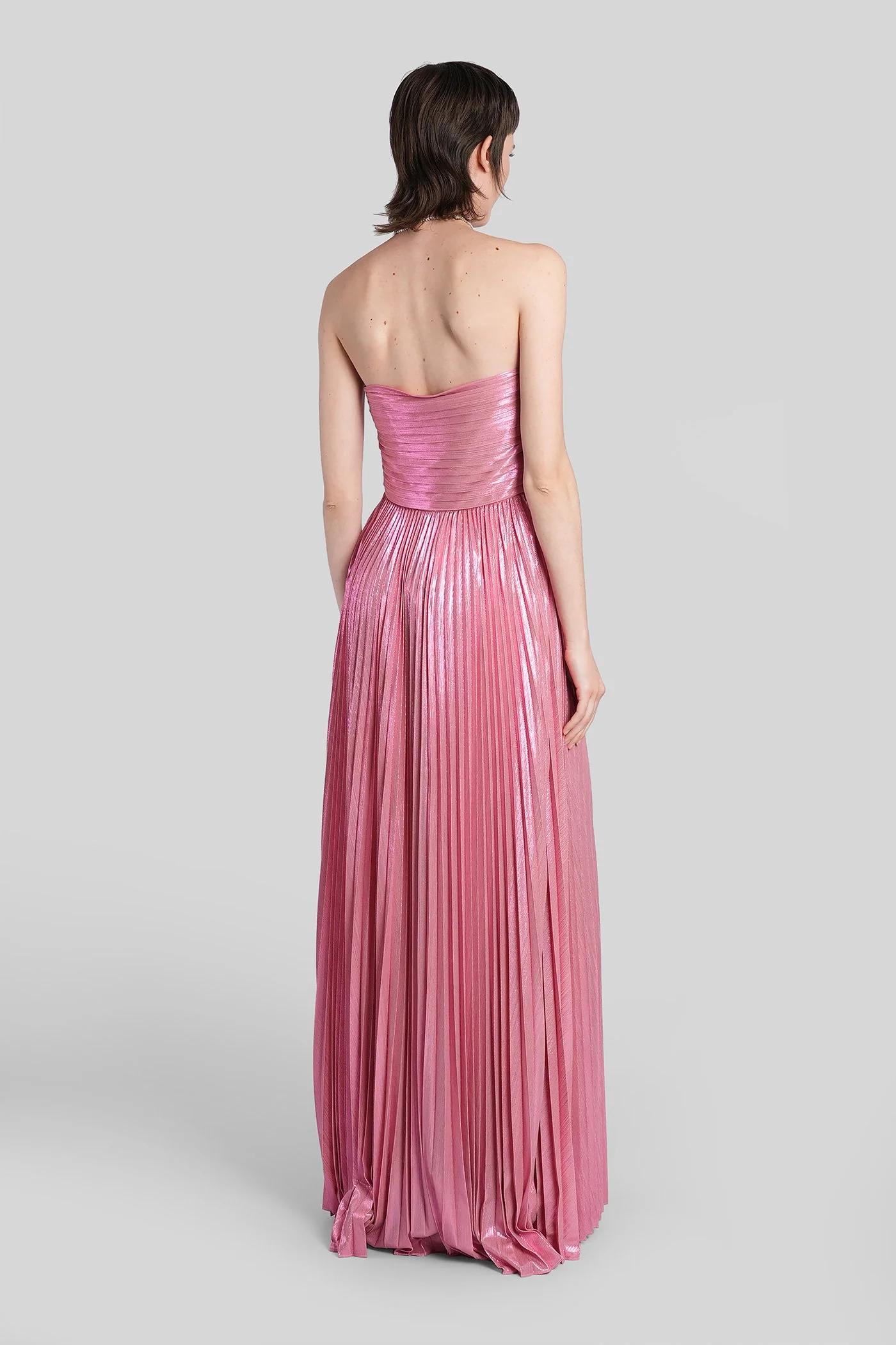 Sevyn Long dress in rose-pink polyester - Image 3
