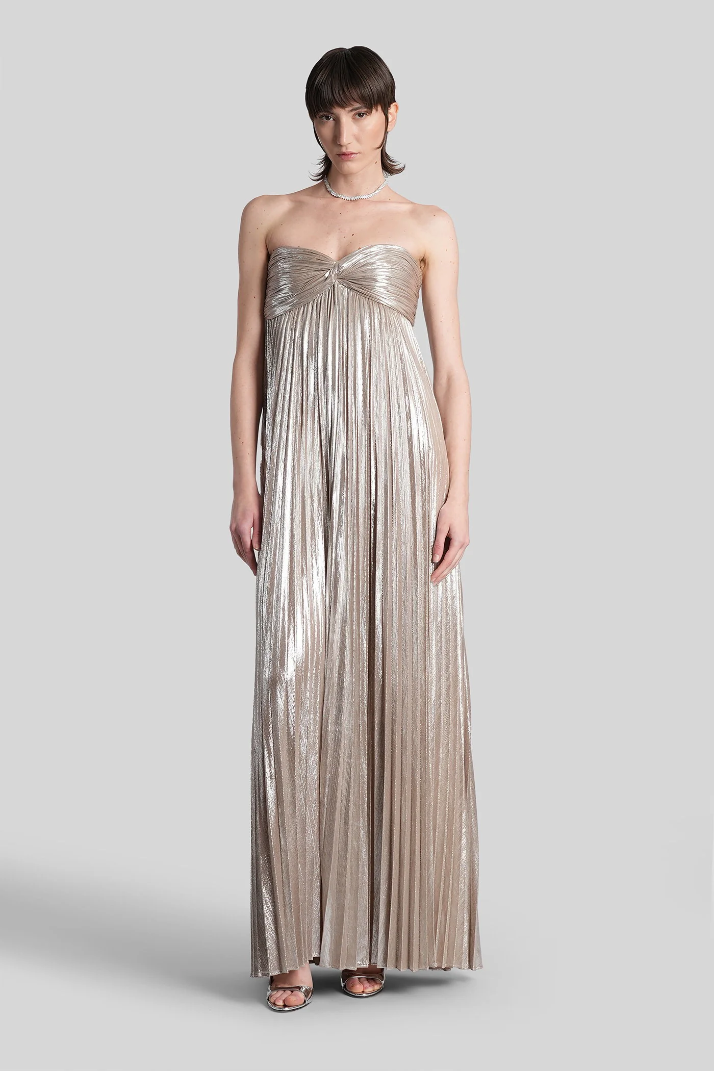 Zoa Long dress in silver polyester