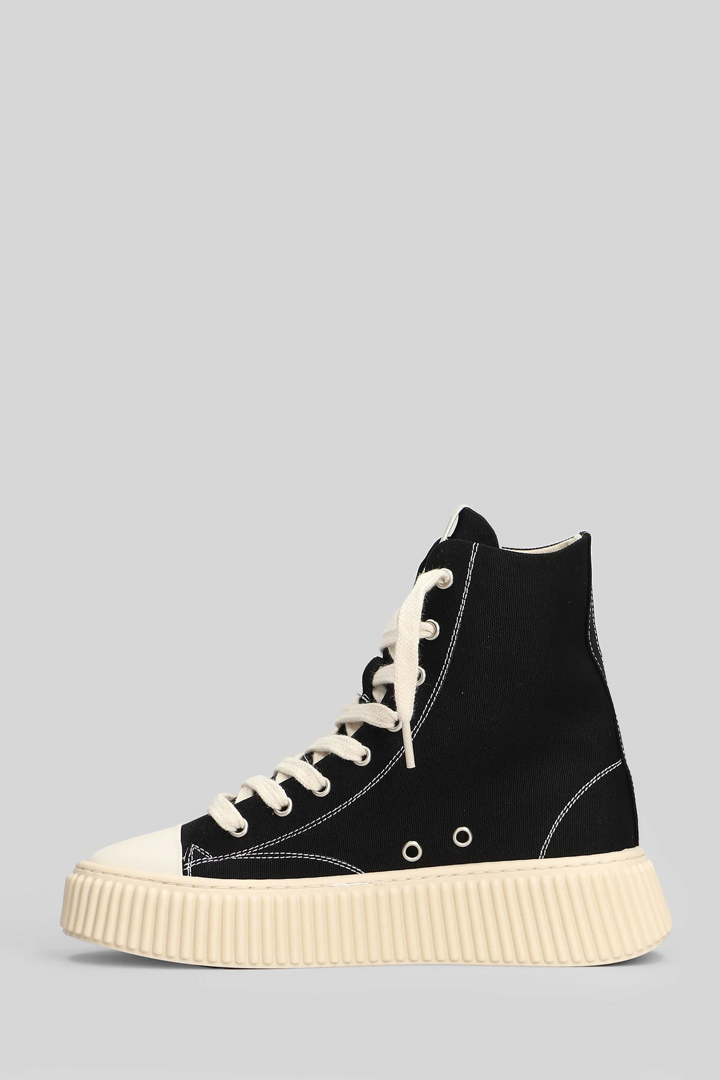 Canvas High Sneakers in black canvas - Image 3