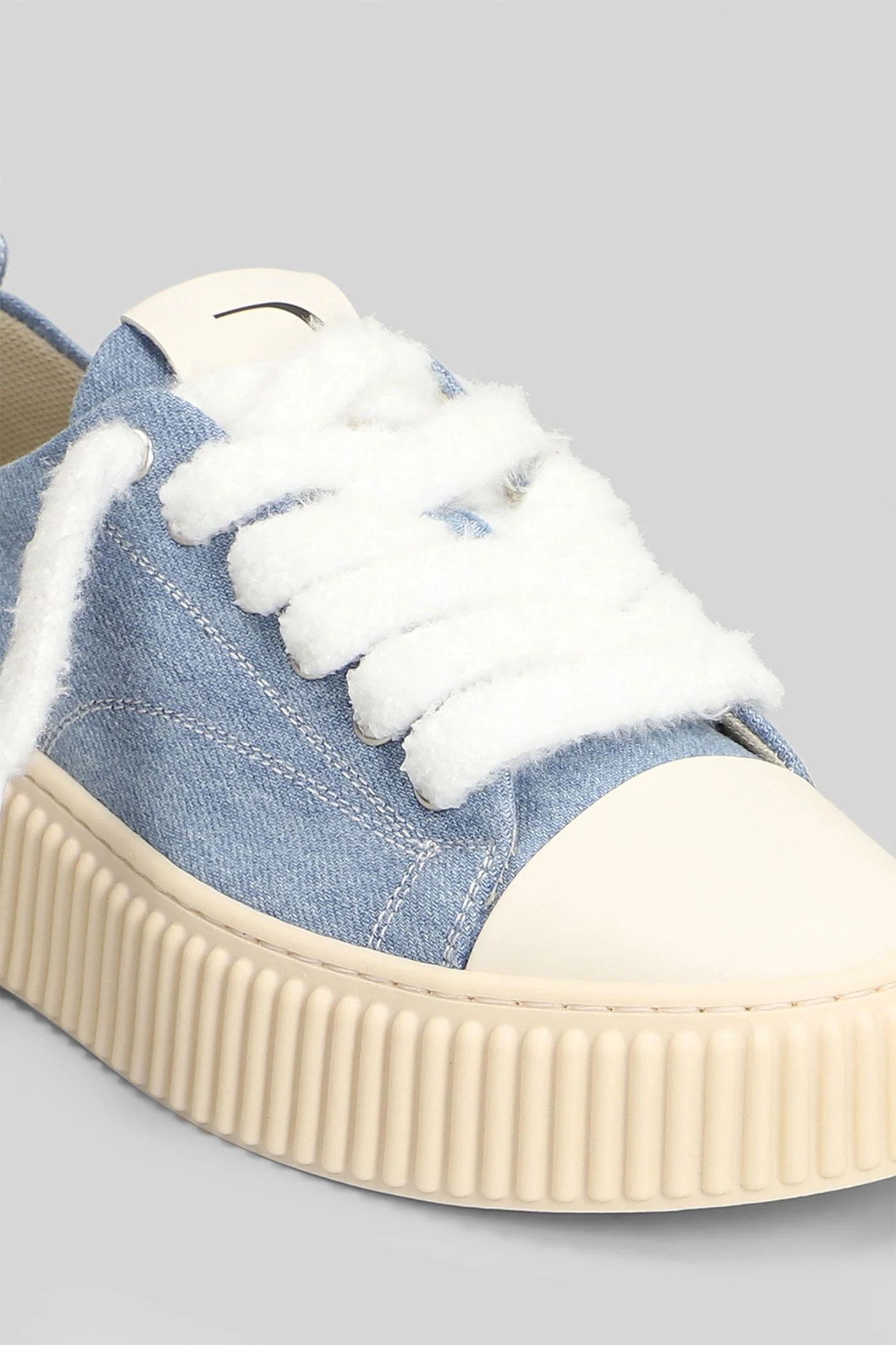 Canvas Sneakers in cyan denim - Image 5