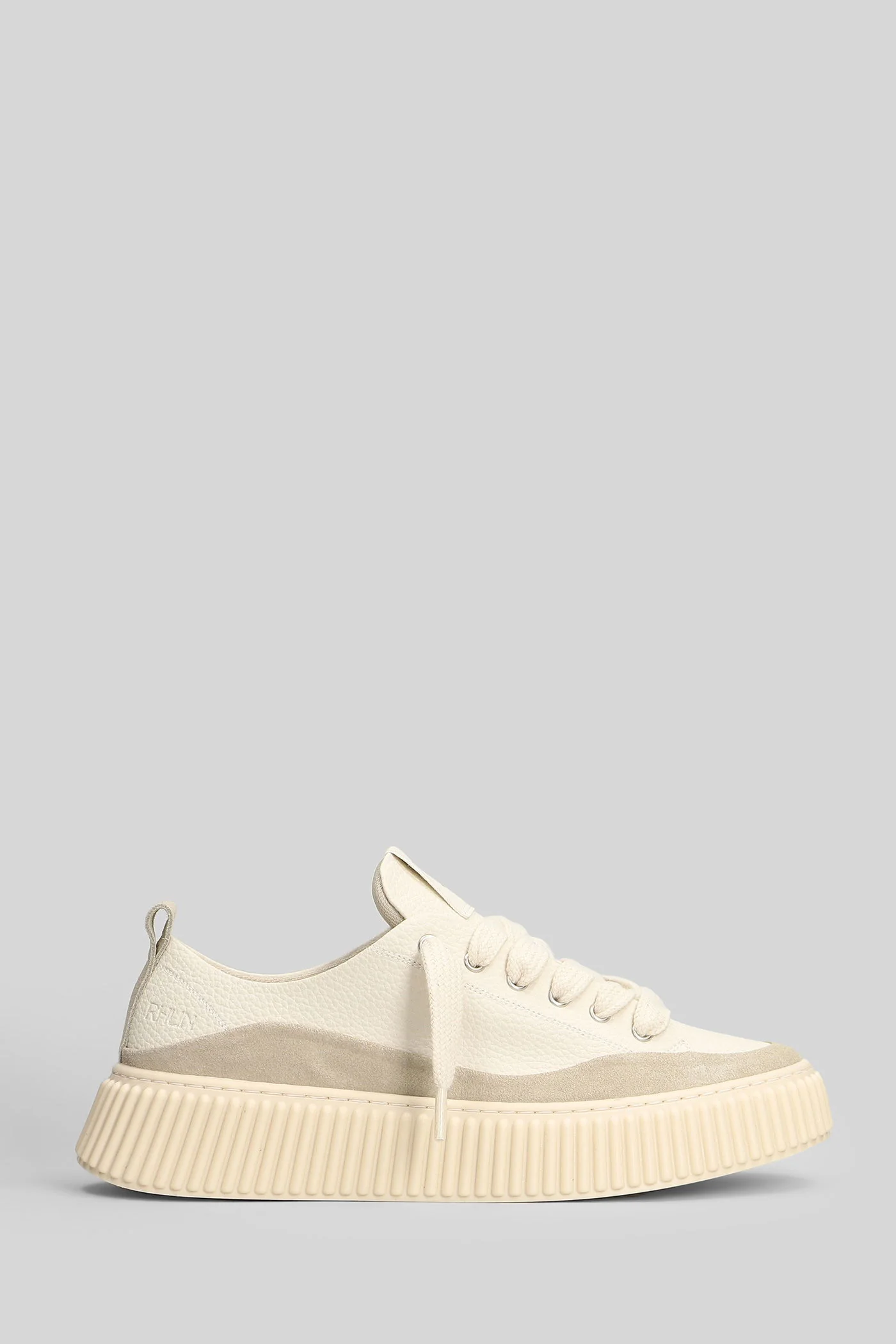 Leather Mix Sneakers in beige suede and leather