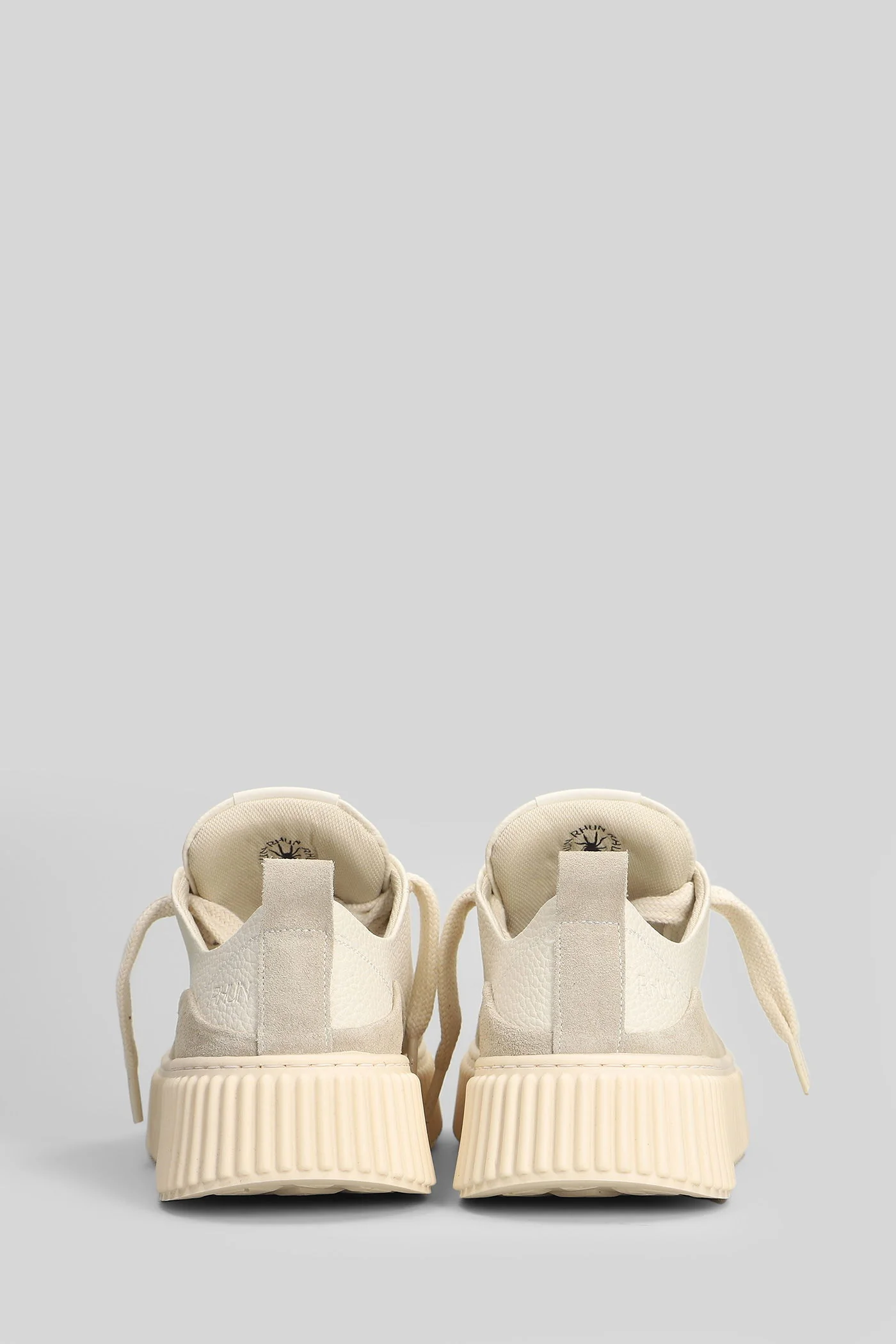 Leather Mix Sneakers in beige suede and leather - Image 4