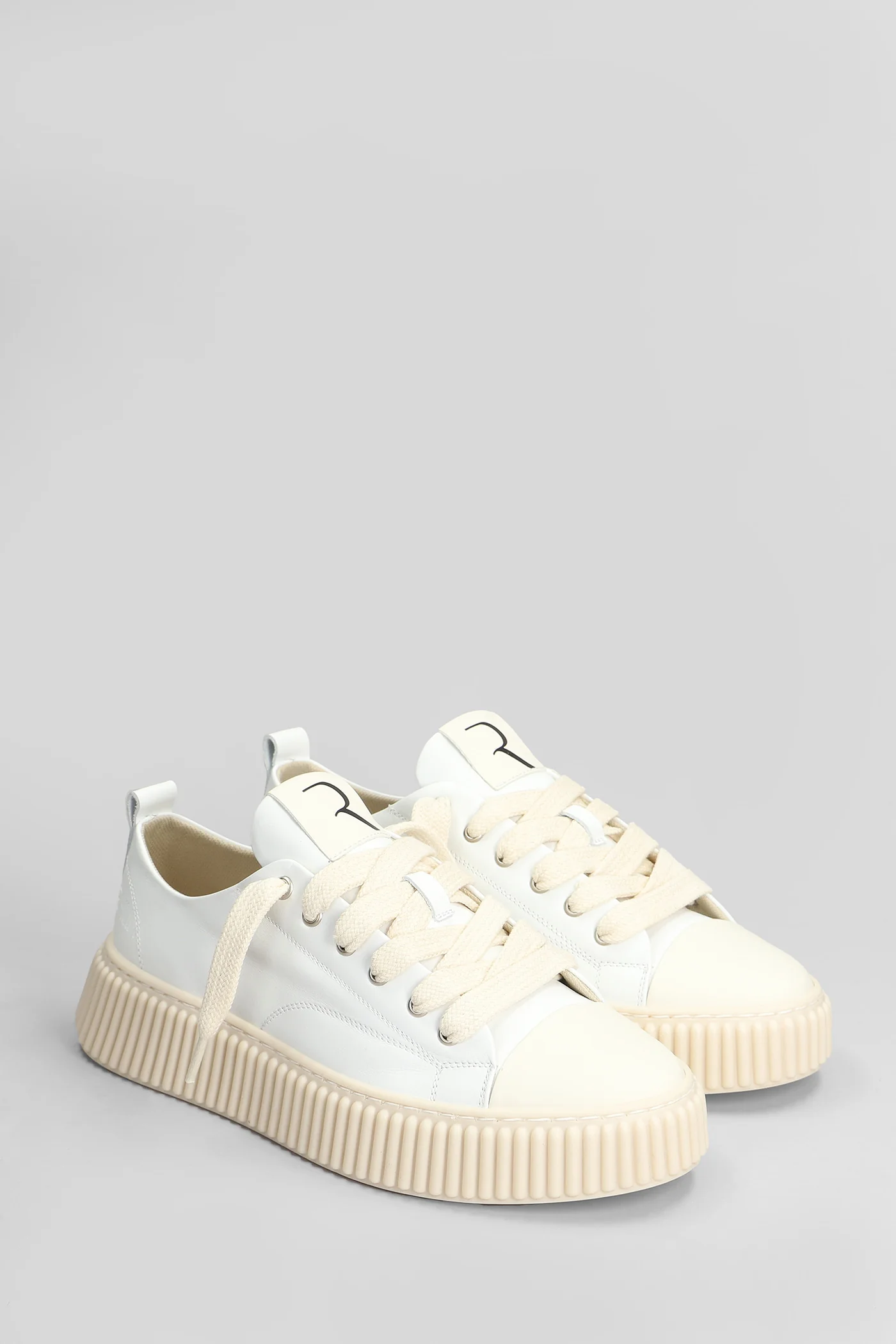 Leather Sneakers in white leather - Image 2