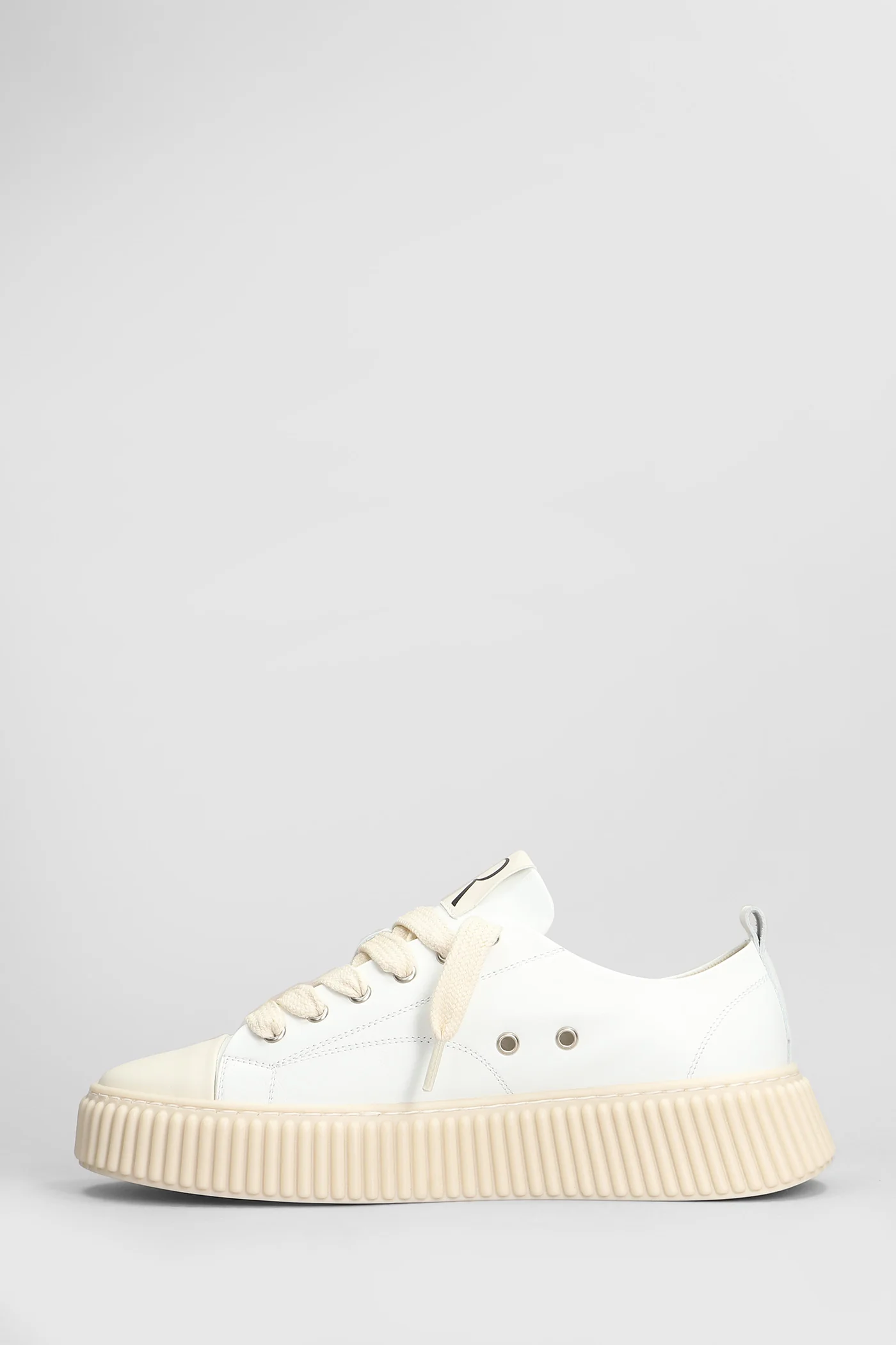 Leather Sneakers in white leather - Image 3