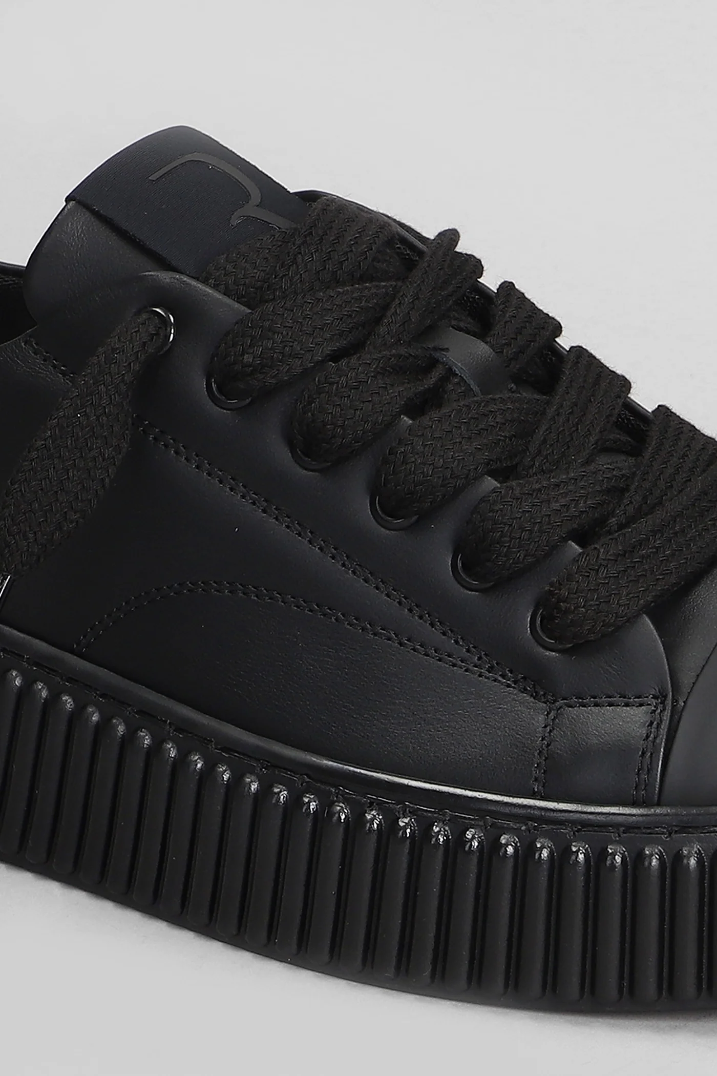 Mono Leather Sneakers in black leather - Image 20