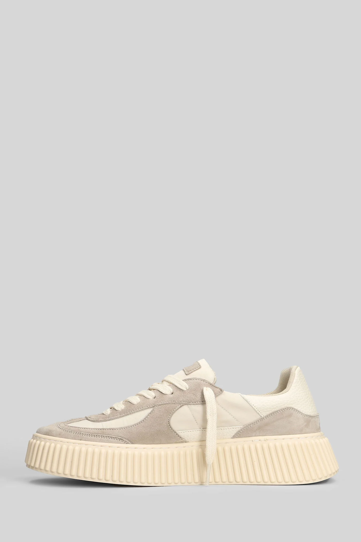 Suede Sneakers in beige suede and leather - Image 3