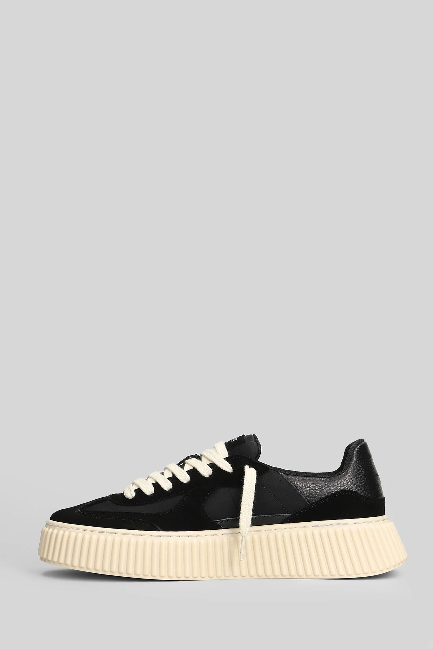 Suede Sneakers in black suede and leather - Image 3