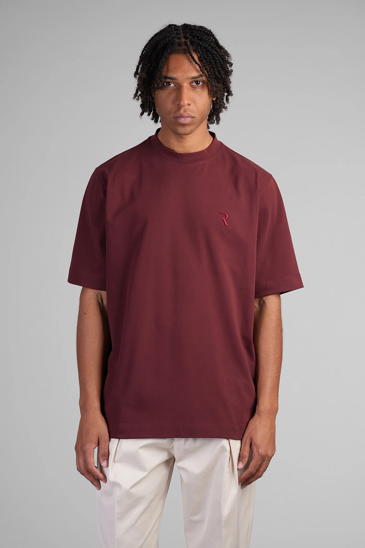 T-Shirt in bordeaux cotton