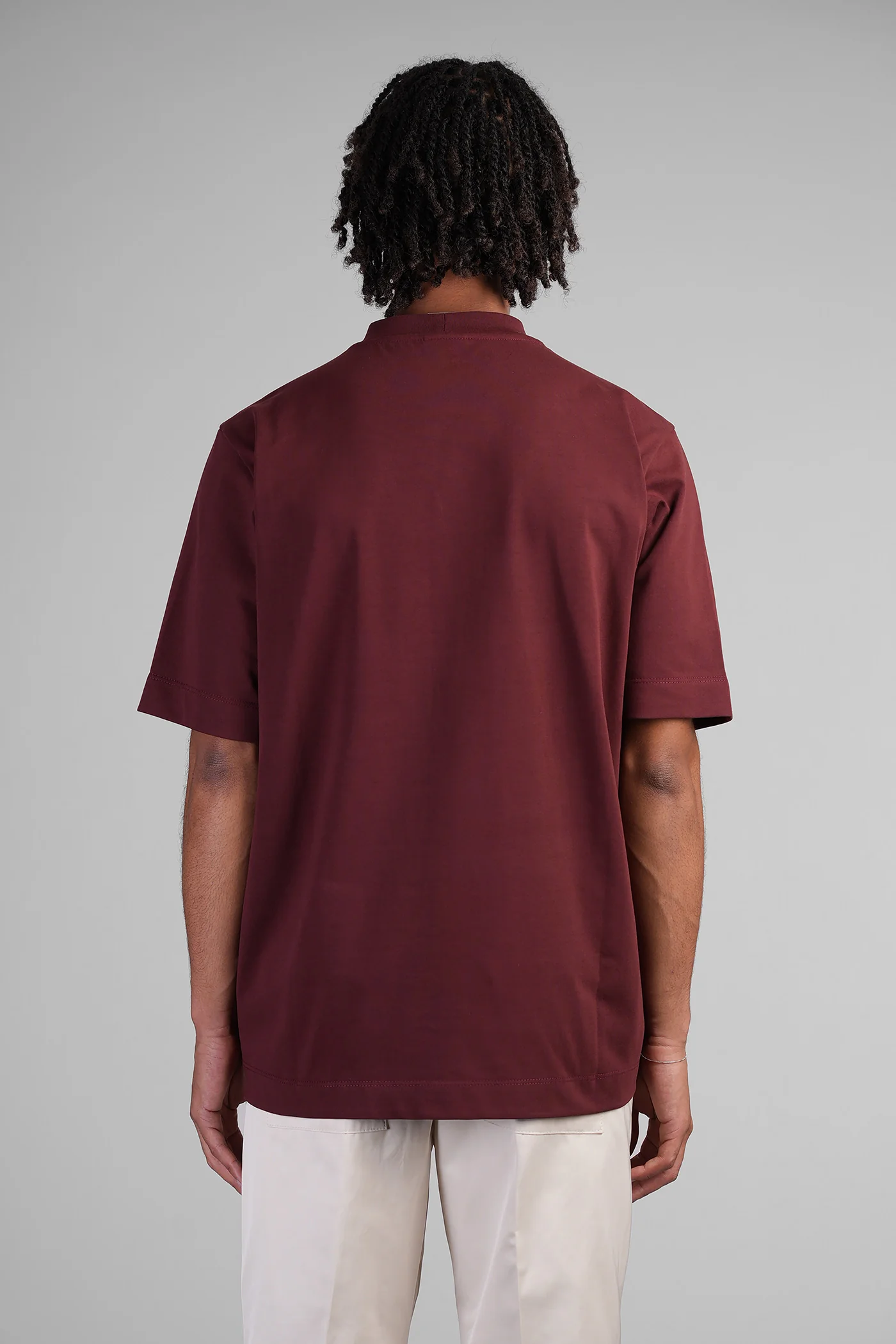 T-Shirt in bordeaux cotton - Image 3