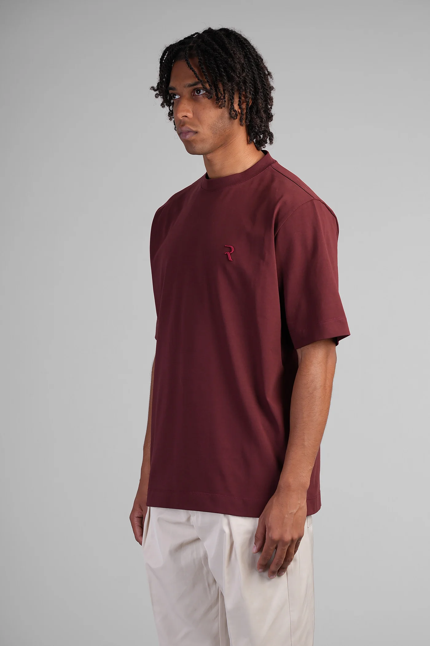 T-Shirt in bordeaux cotton - Image 4