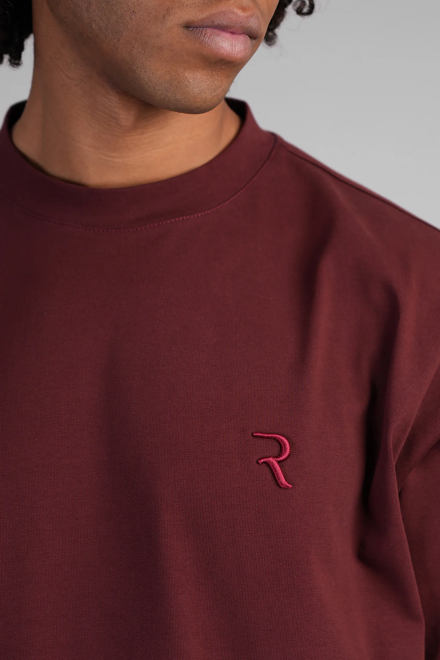 T-Shirt in bordeaux cotton - Image 5