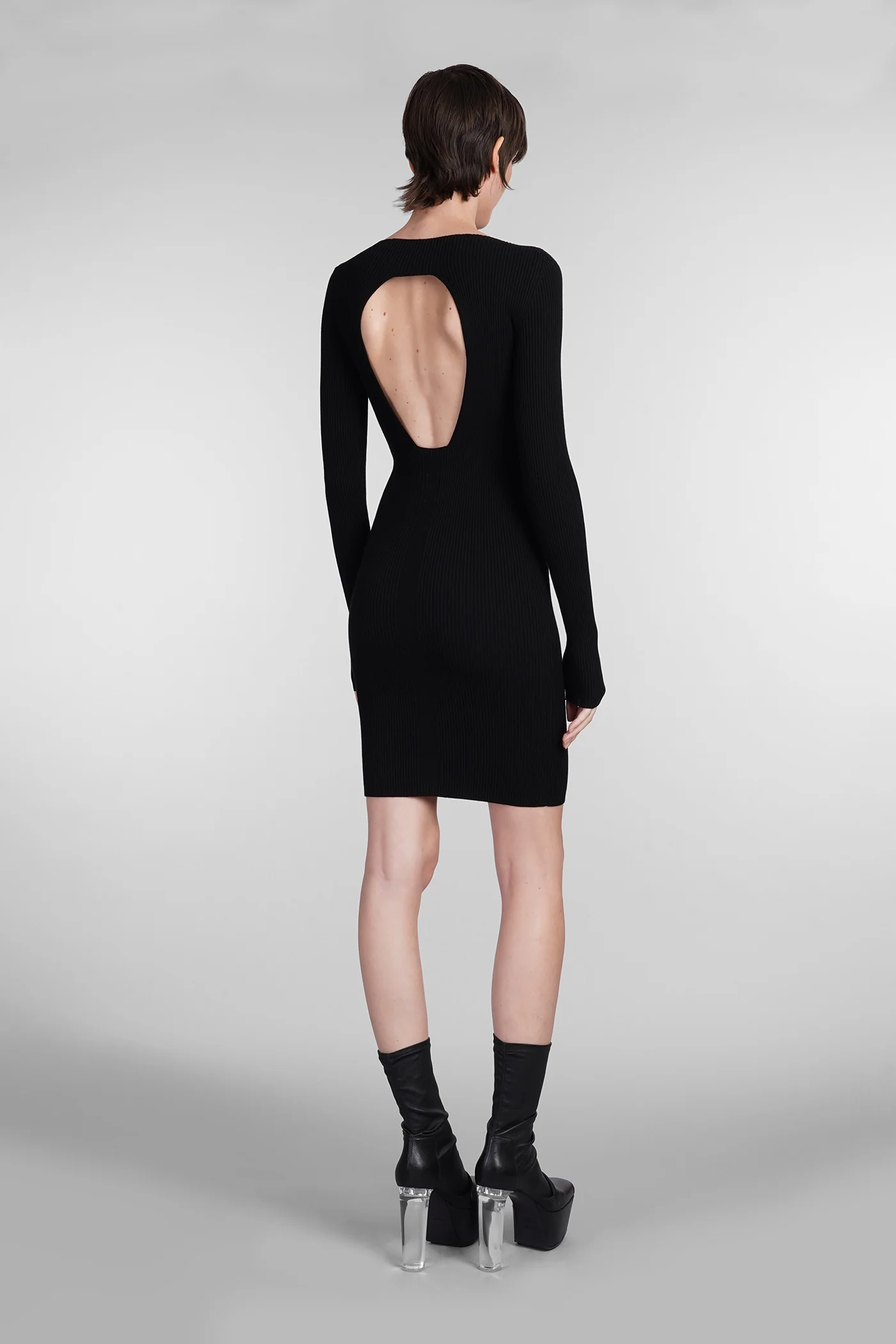 Al dress Dress woman in black viscose - Image 3