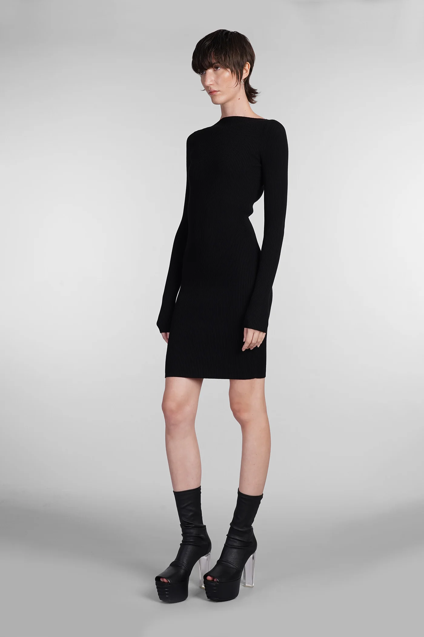 Al dress Dress woman in black viscose - Image 4