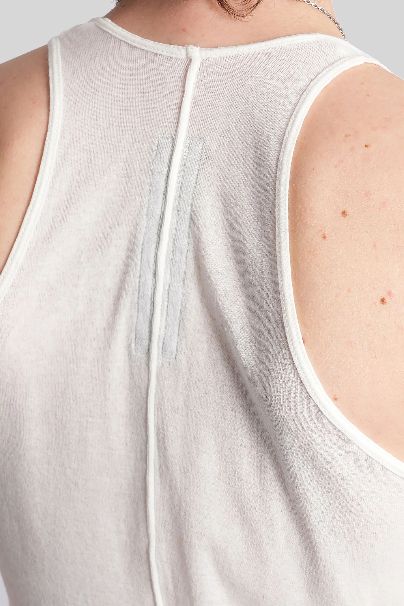 Basic rib tank tank Top in white cotton - Image 5
