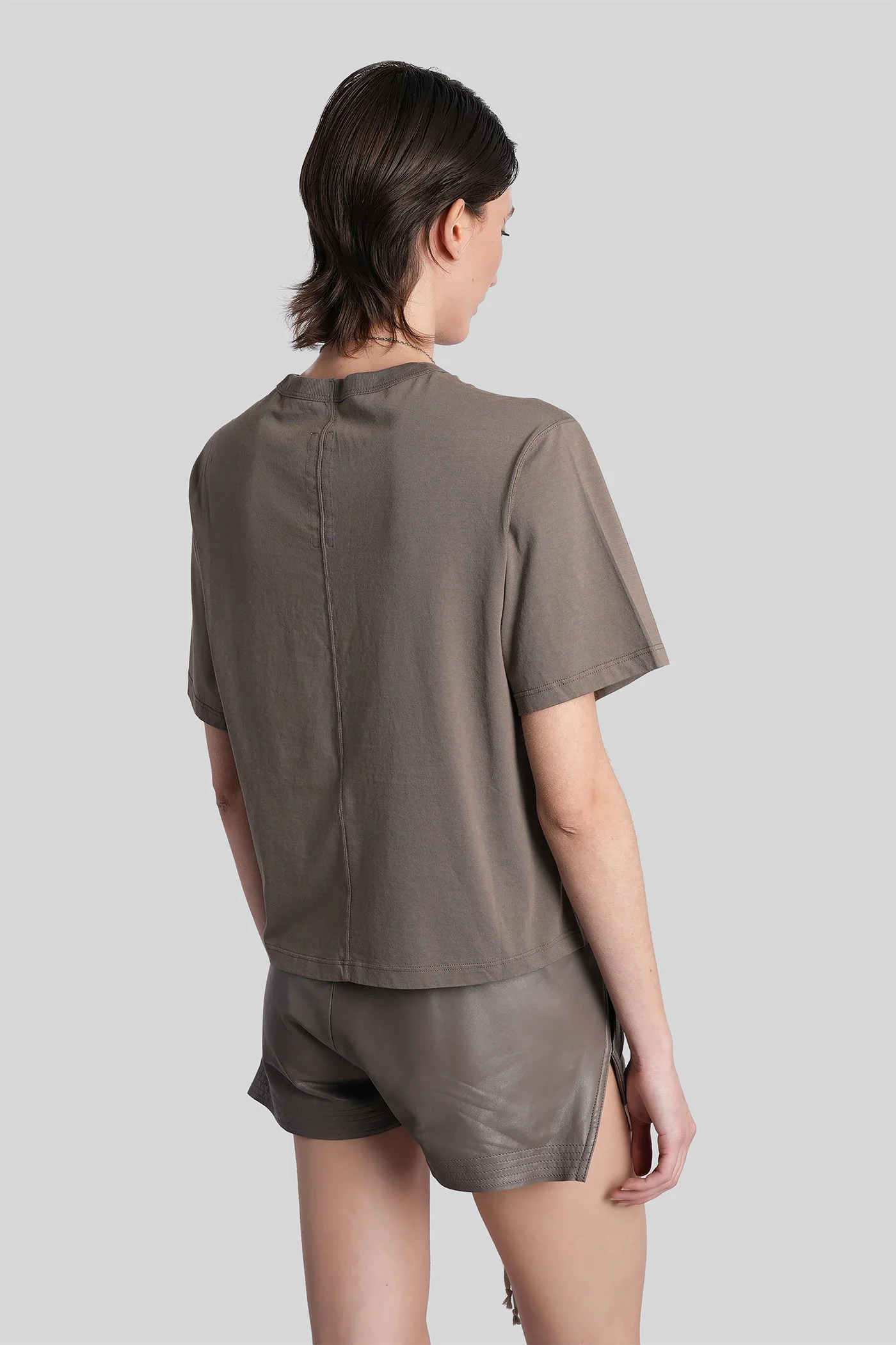 Cropped brad t T-Shirt in grey cotton - Image 3