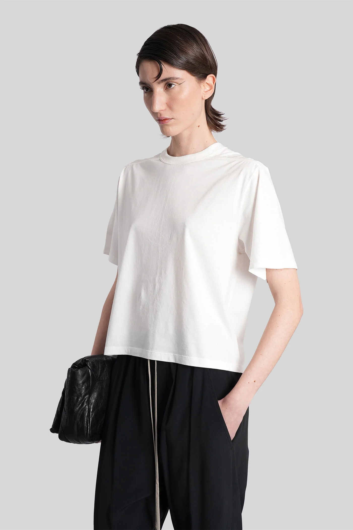 Cropped brad t T-Shirt in white cotton - Image 4